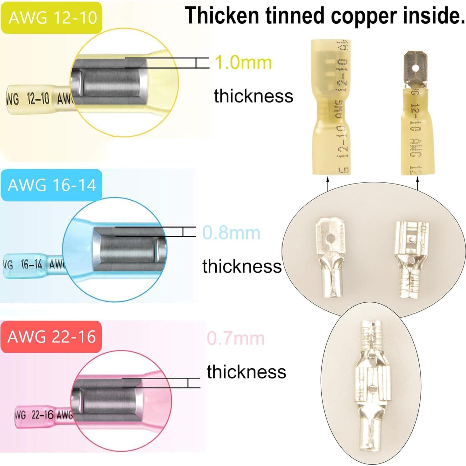 Kit de 112 Conectores de Espada Termocontraíbles Feggizuli