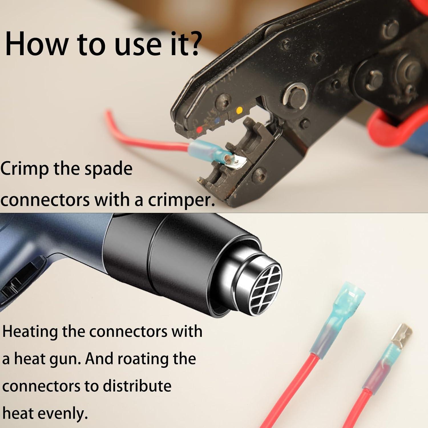 Kit de 112 Conectores de Espada Termocontraíbles Feggizuli