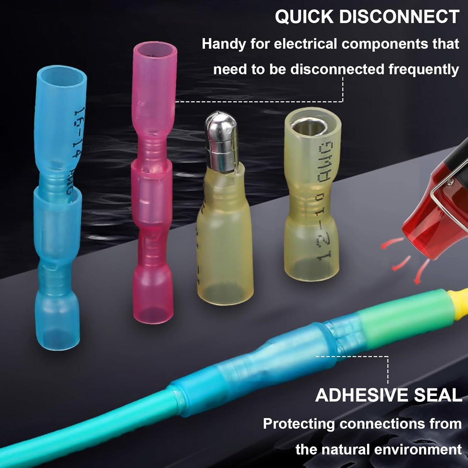 Kit de Conectores Bullet 110 Piezas smseace AWG 22-10 Impermeables