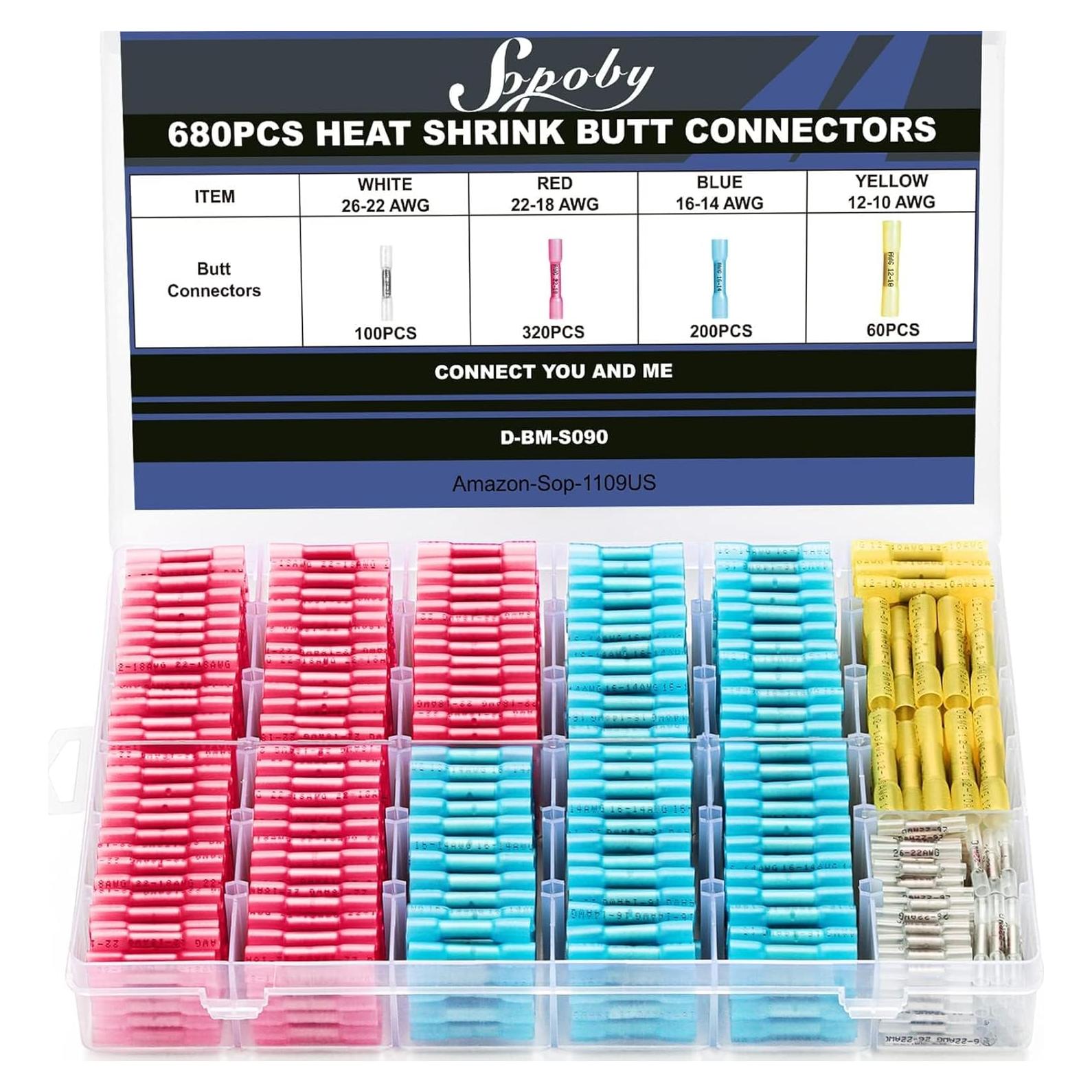 Kit 680 Conectores Termoretráctiles Sopoby Impermeables