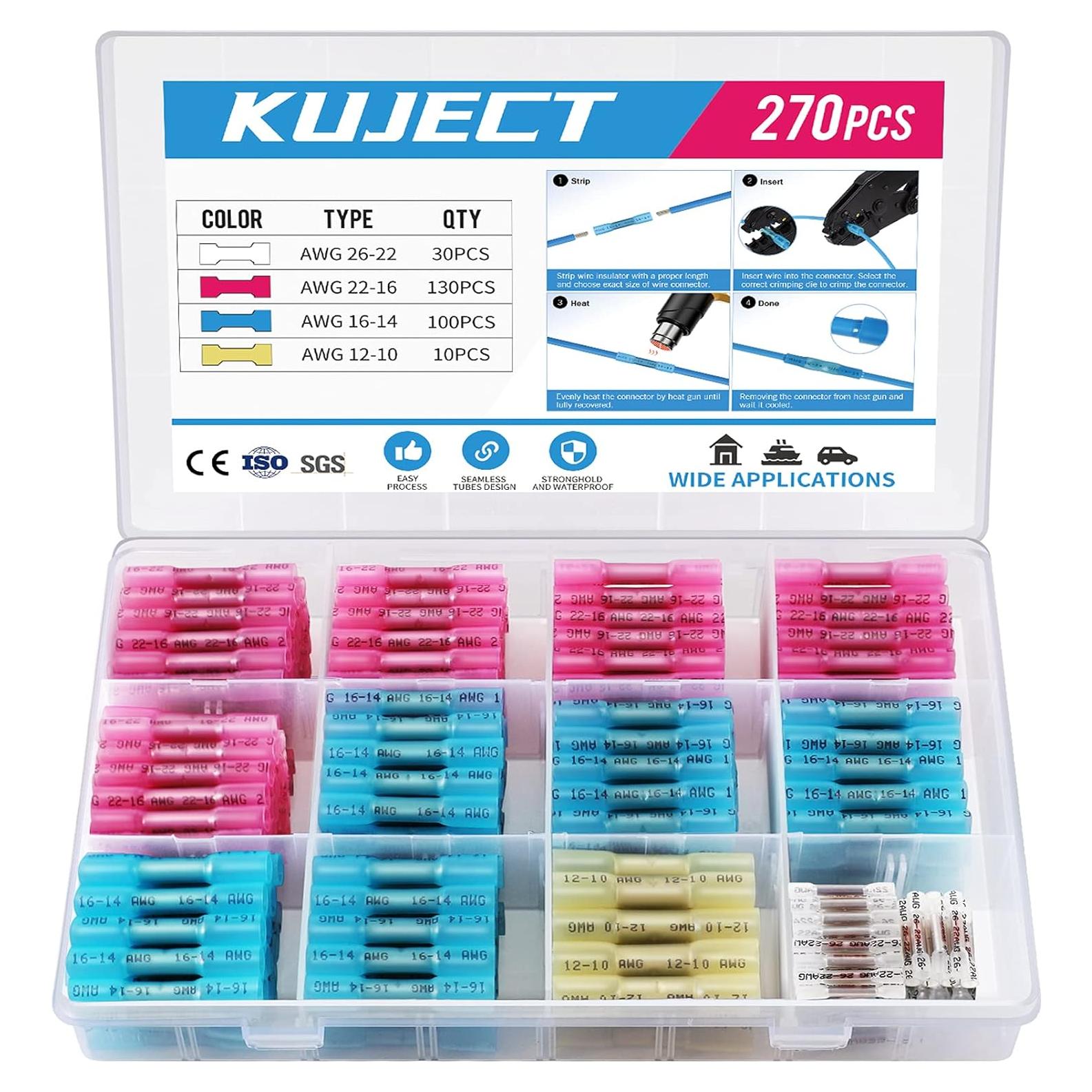 Kit de 270 Conectores Termocontraíbles Kuject para Cables