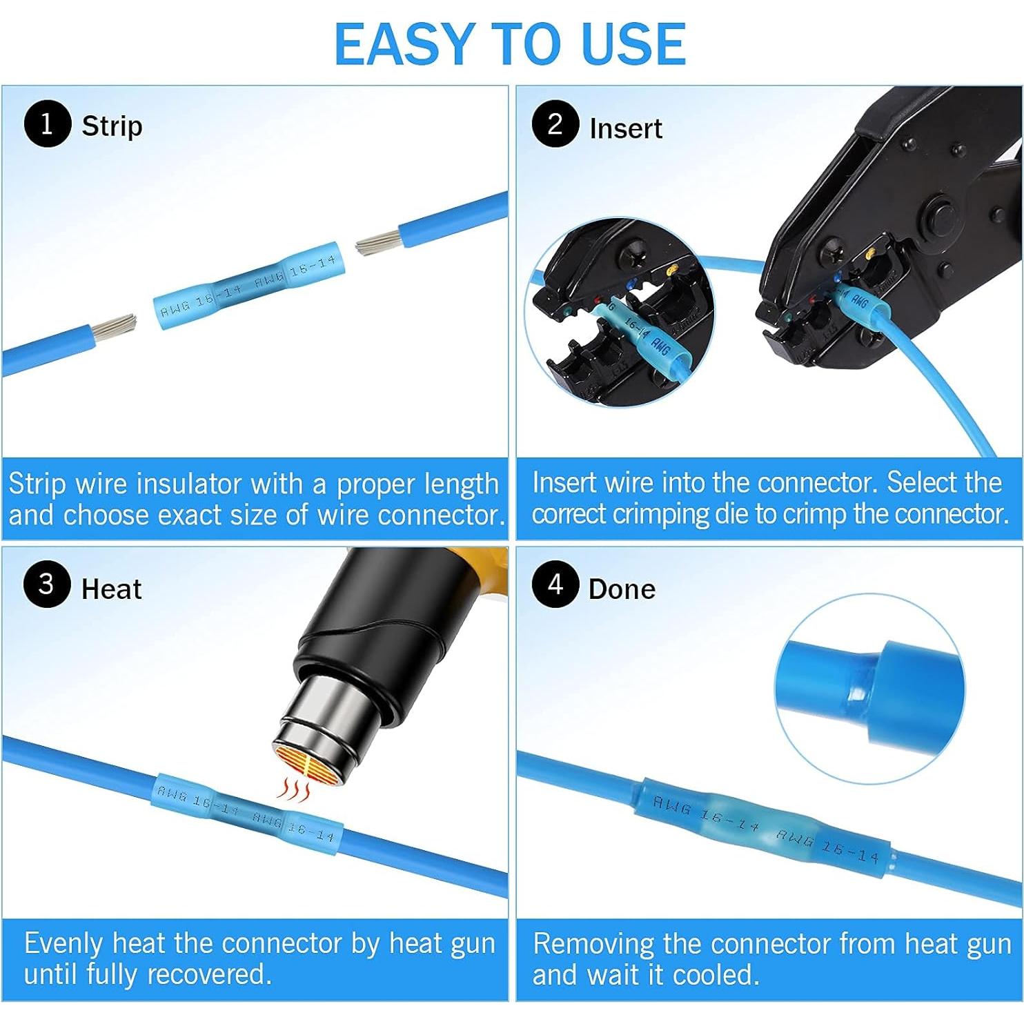 Kit de 270 Conectores Termocontraíbles Kuject para Cables