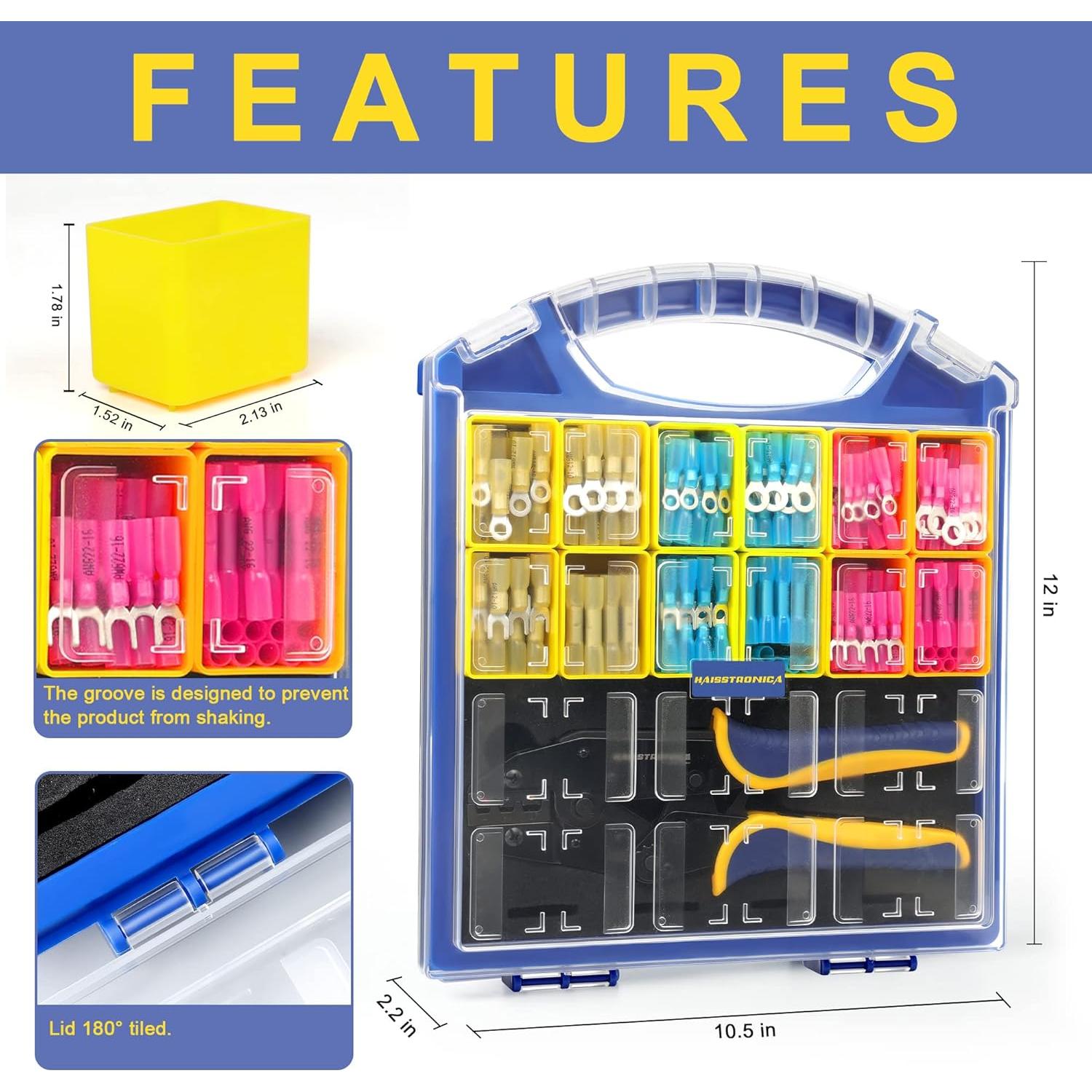 Conjunto de Conectores de Cable Termocontraíbles Haisstronica 380PCS