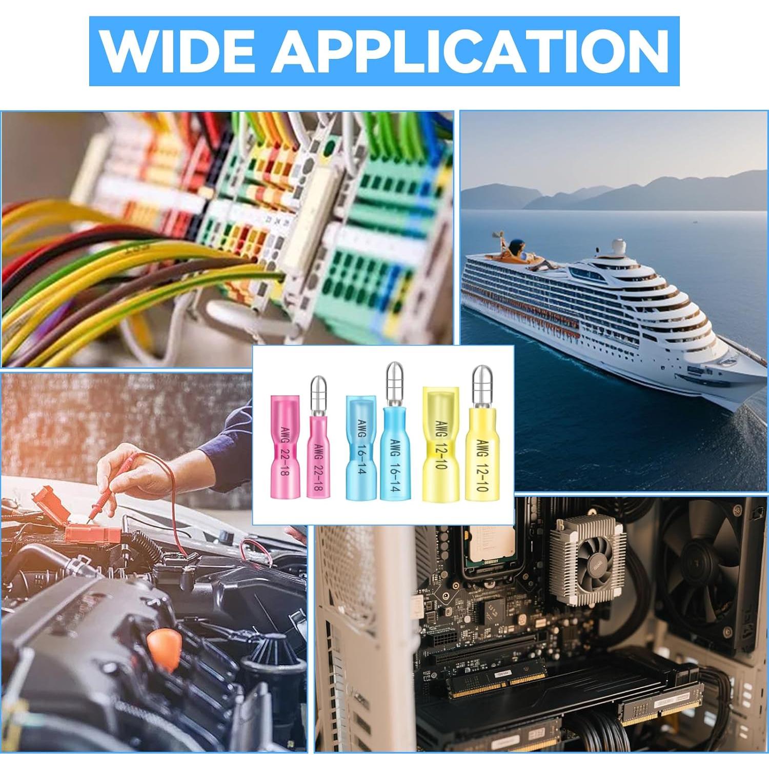 Kit de Conectores de Cable de Balas Termocontraíbles 54PCS