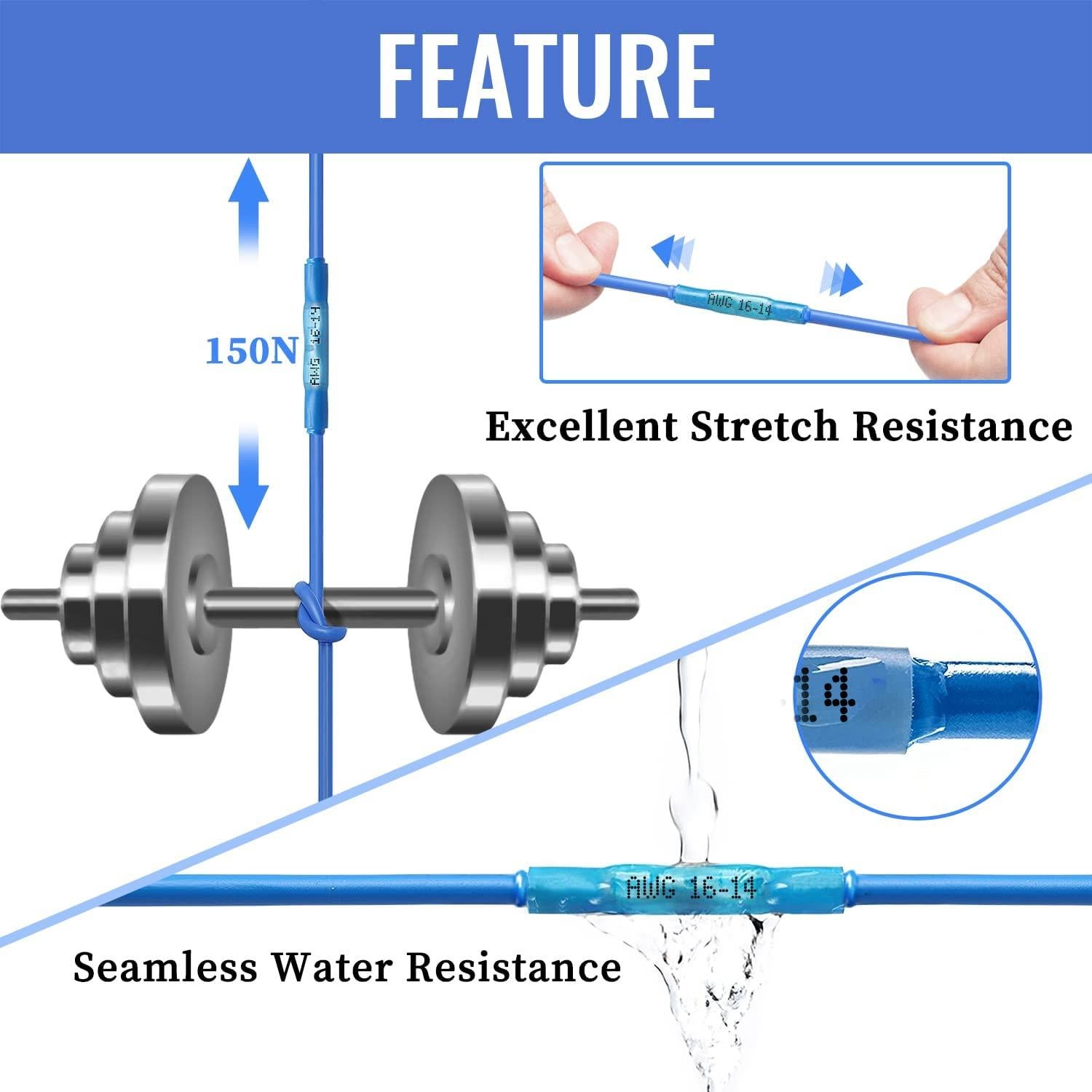 Kit 560 Conectores Termorretráctiles Qibaok 12-10 a 22-16 AWG
