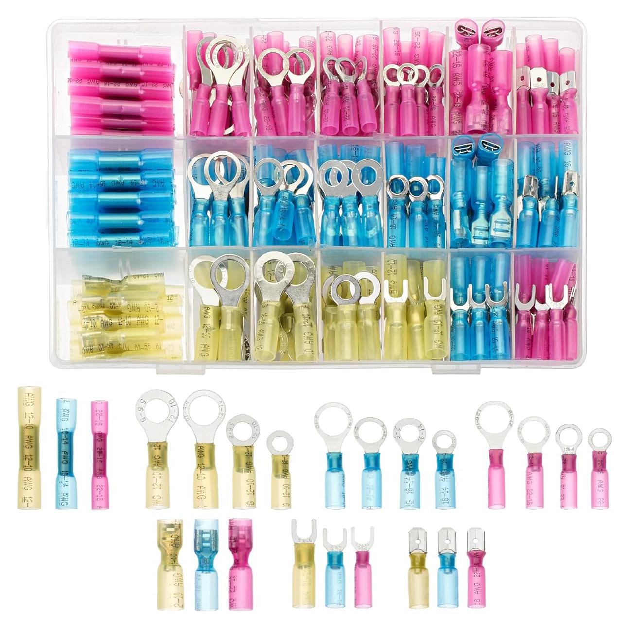 Kit de Conectores de Cable Termoretráctiles Bates - 320 Piezas