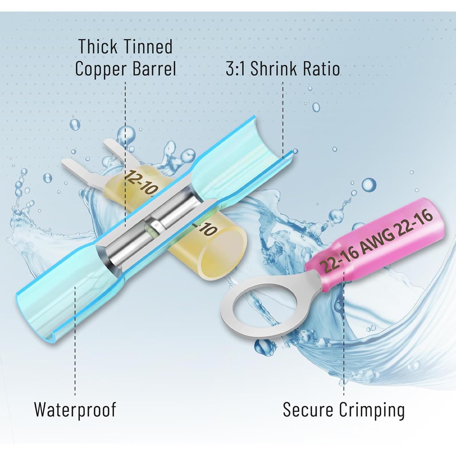 Kit de Conectores de Cable Termoretráctiles Bates - 320 Piezas