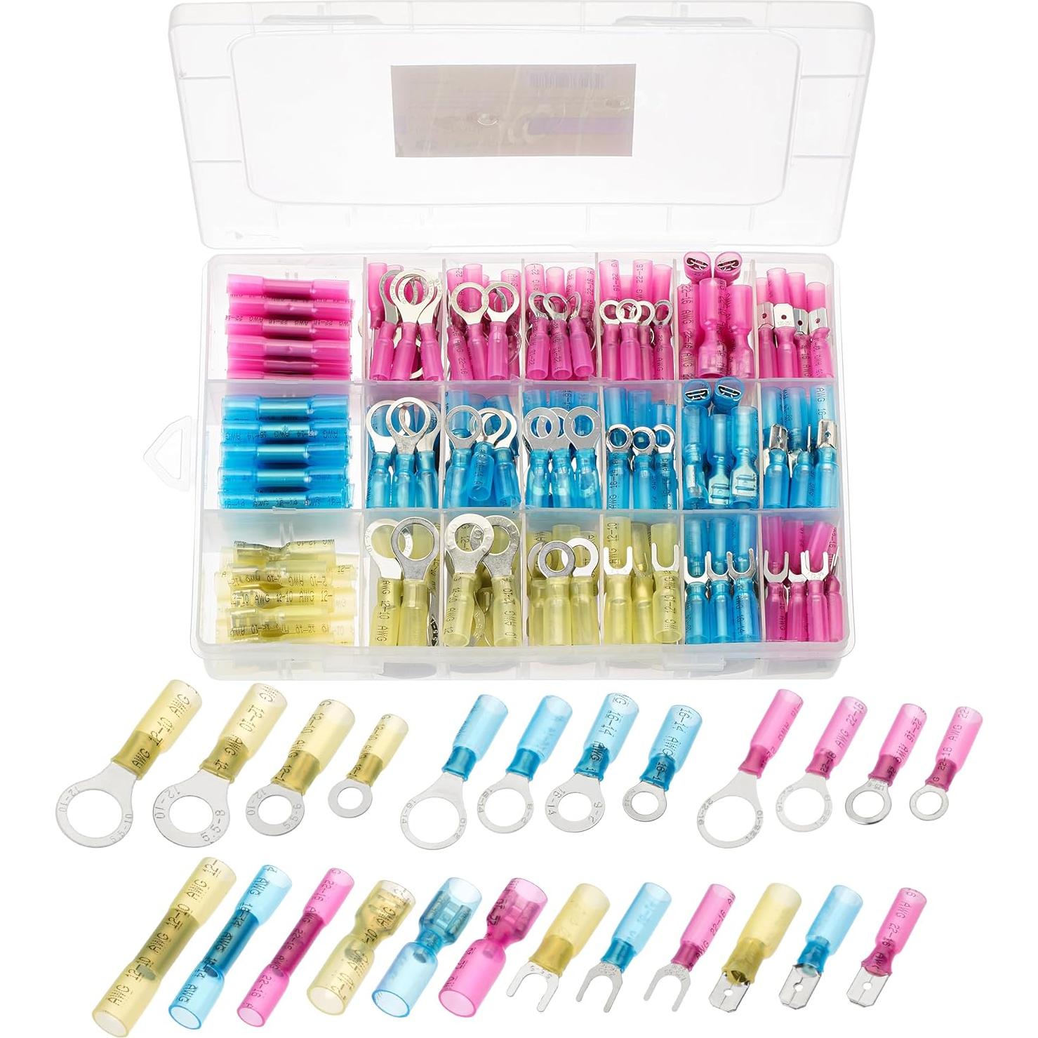 Kit de Conectores de Cable Termoretráctiles Bates - 320 Piezas