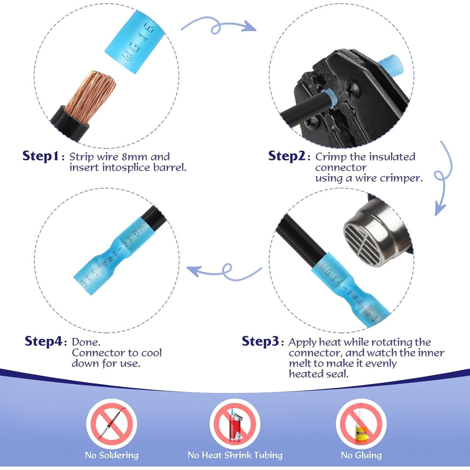 Kit de Conectores Eléctricos Termoretráctiles QX&XD 250PCS