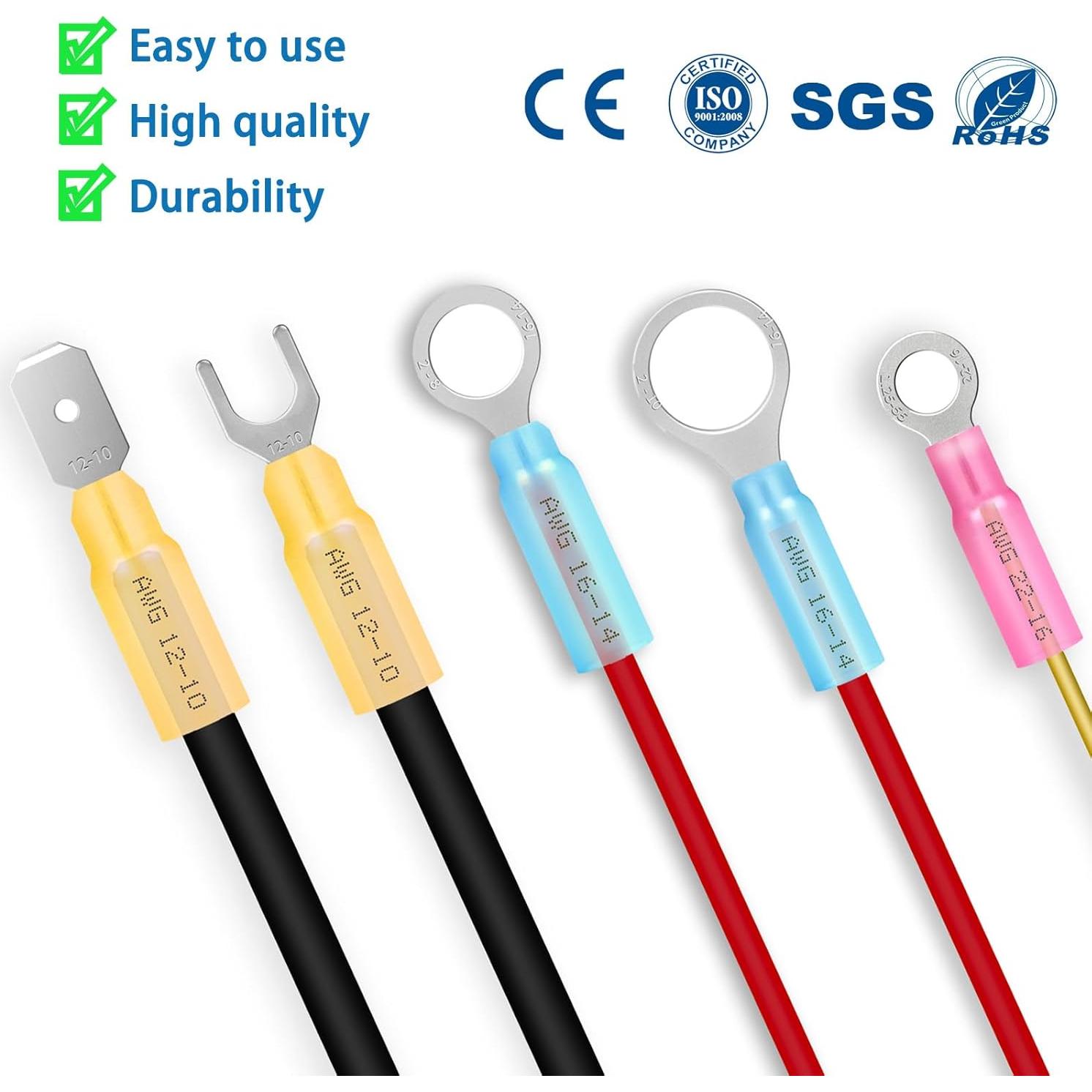 Kit de Conectores Termocontraíbles Twippo 550 Piezas 22-10AWG