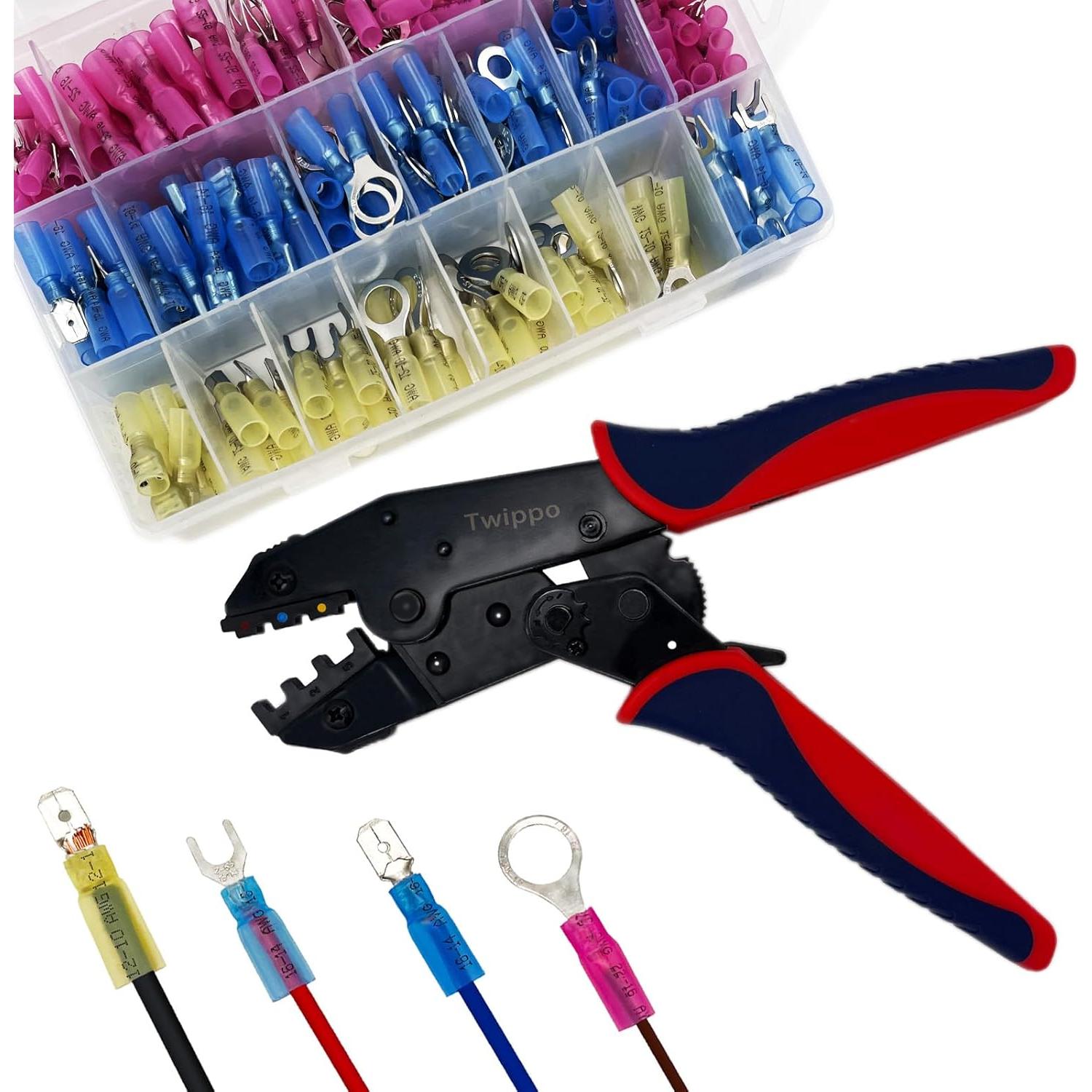 Kit de Conectores Termocontraíbles Twippo 550 Piezas 22-10AWG