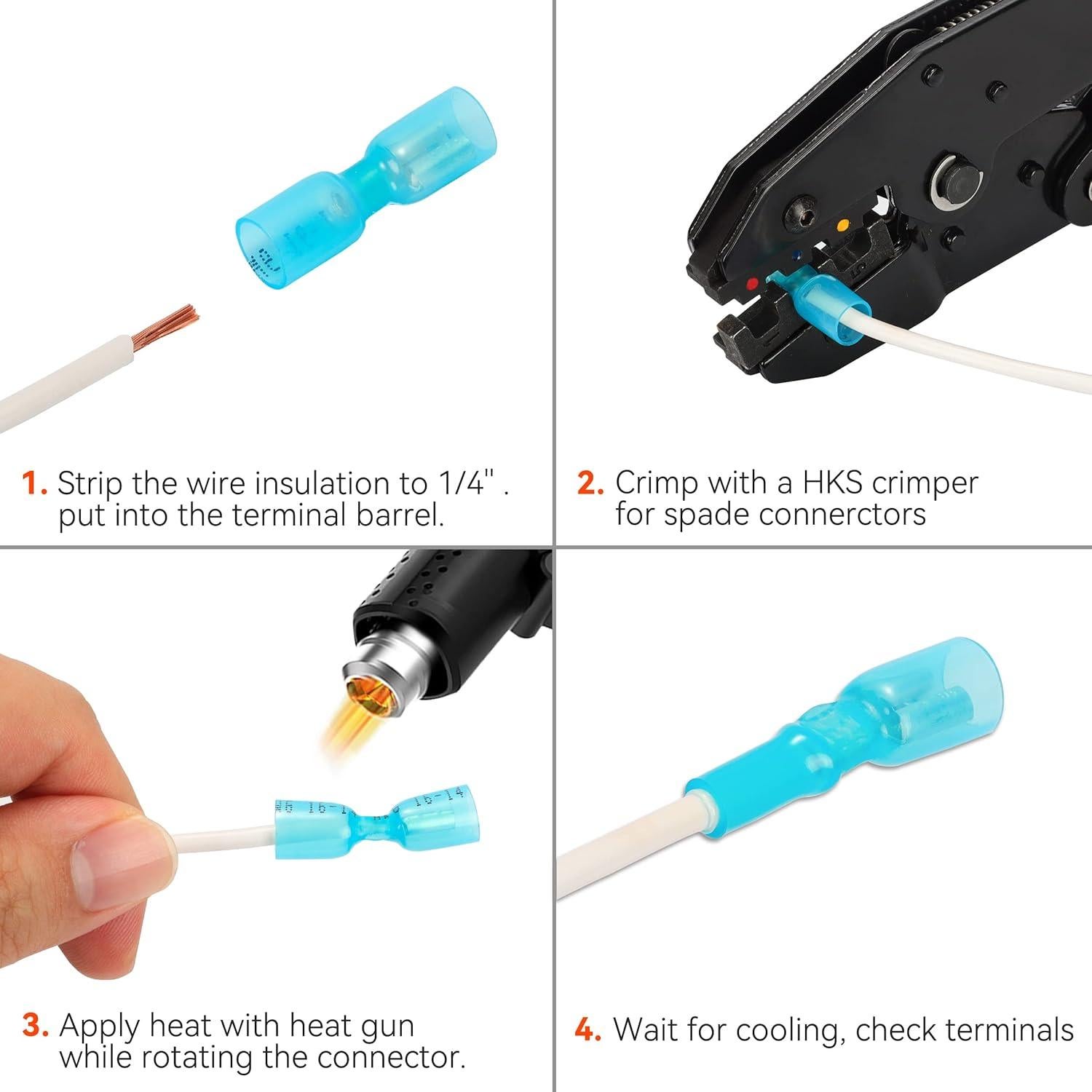 Kit de Conectores de Espada HKS 200PCS AWG 22-10 - Impermeables