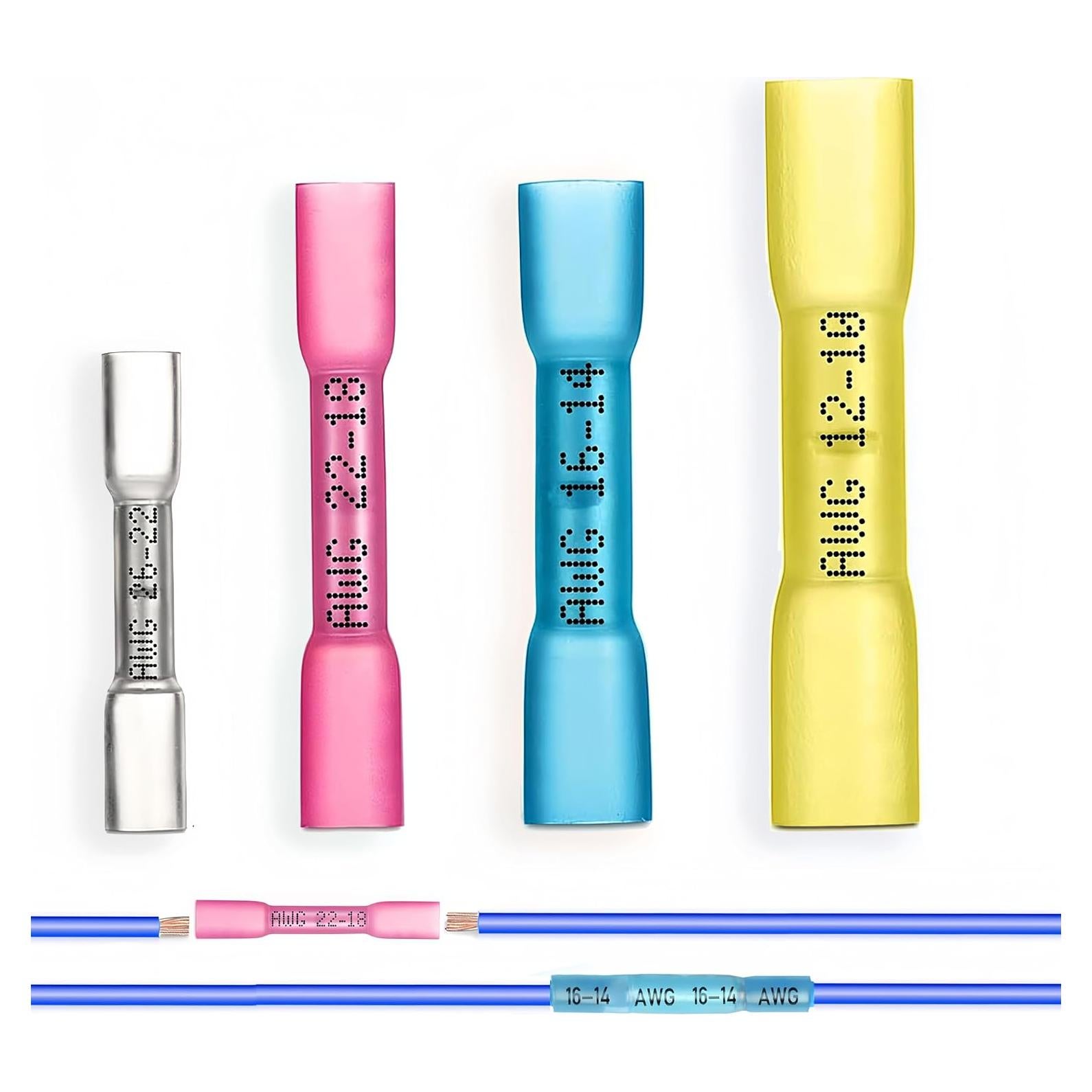 Kit de Conectores Termoretráctiles FONLUN 110 Piezas 26-10 AWG