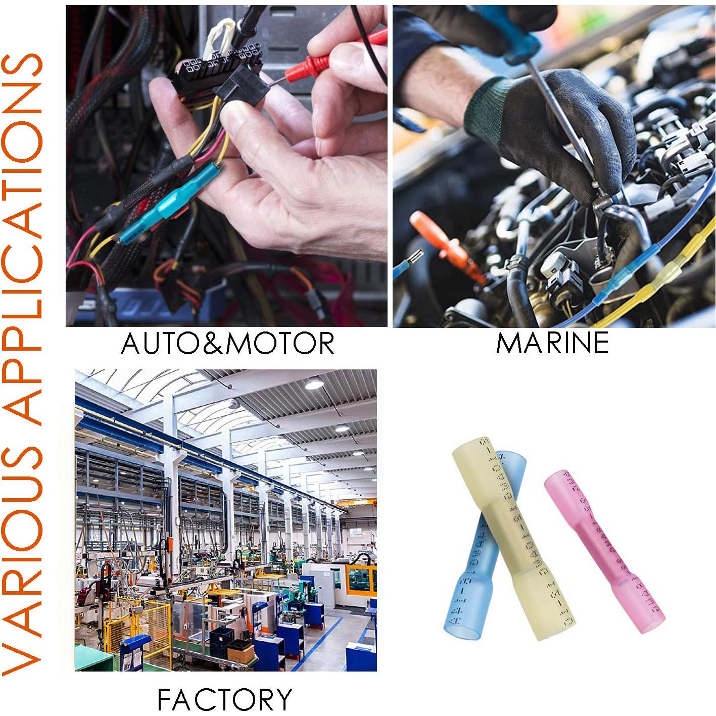 Kit de Conectores Termoretráctiles FONLUN 110 Piezas 26-10 AWG