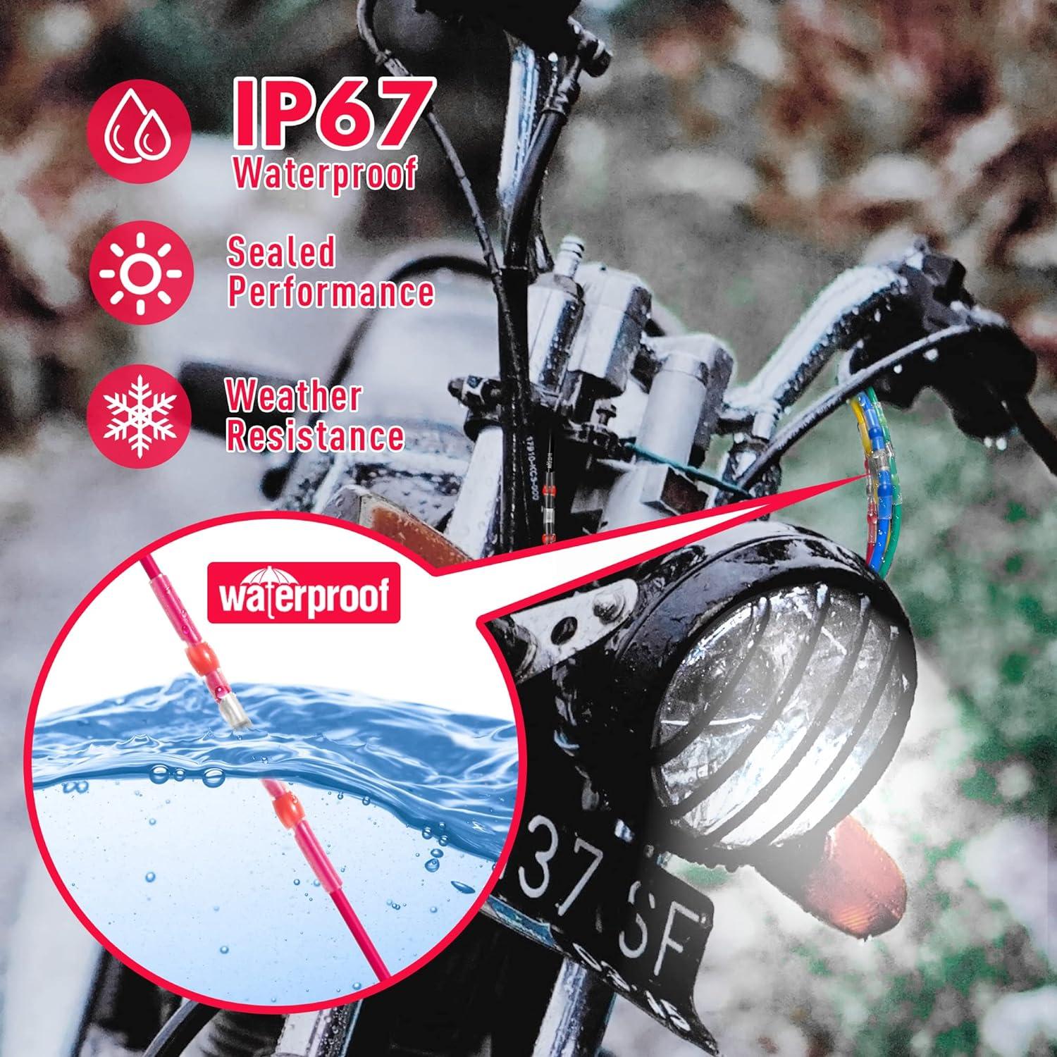 Conectores de Cable Termorretráctiles Kuject 100PCS AWG 22-18