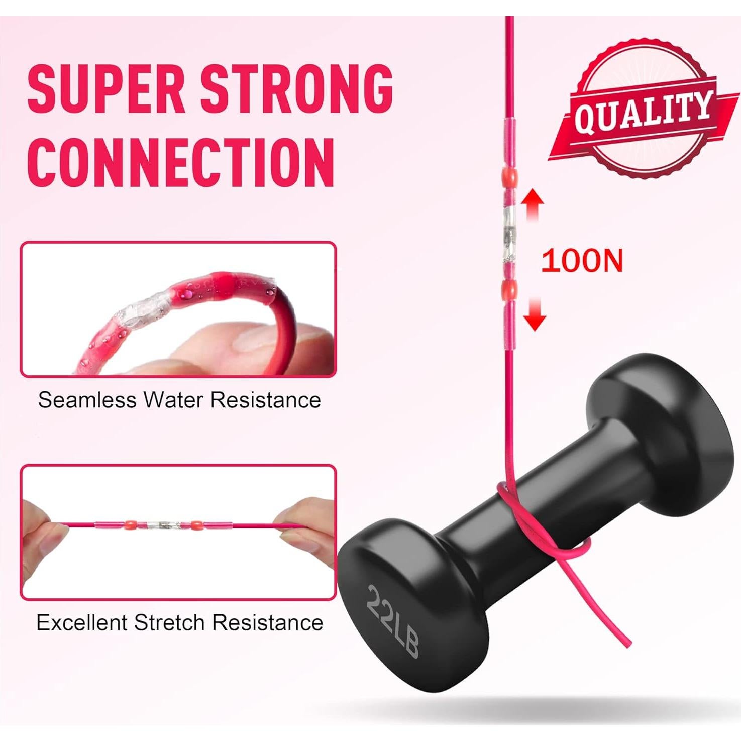 Conectores de Cable Termorretráctiles Kuject 100PCS AWG 22-18