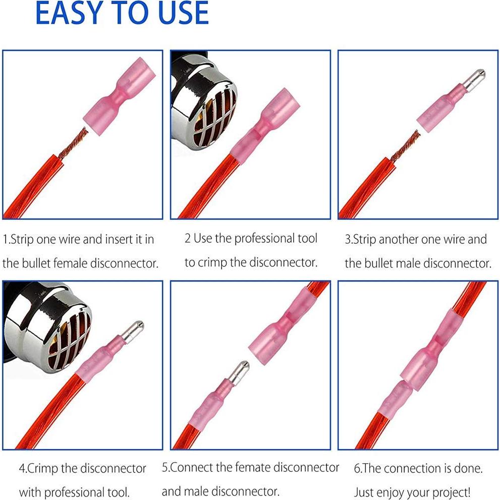 Kit 100 Conectores Bulbo Termocontraíbles PONFY Macho/Hembra