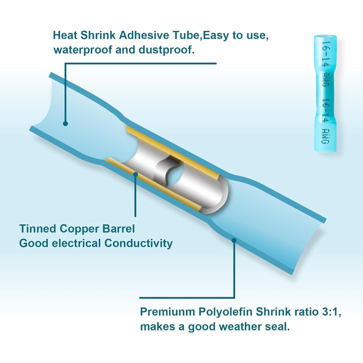 Kit de Conectores de Cable Termocontraíbles ZONBANG 175PCS