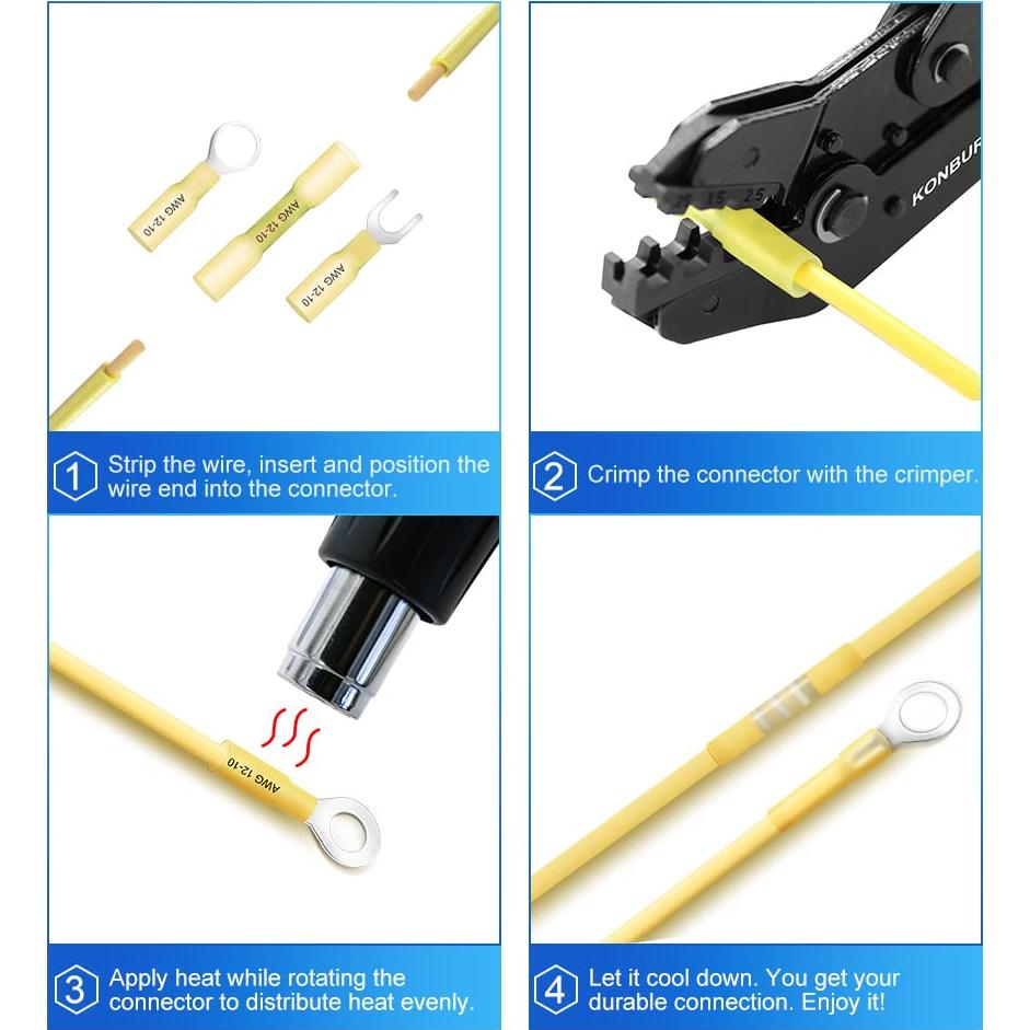 Kit de Conectores Termoretráctiles KONBUR 580Pcs Aislados