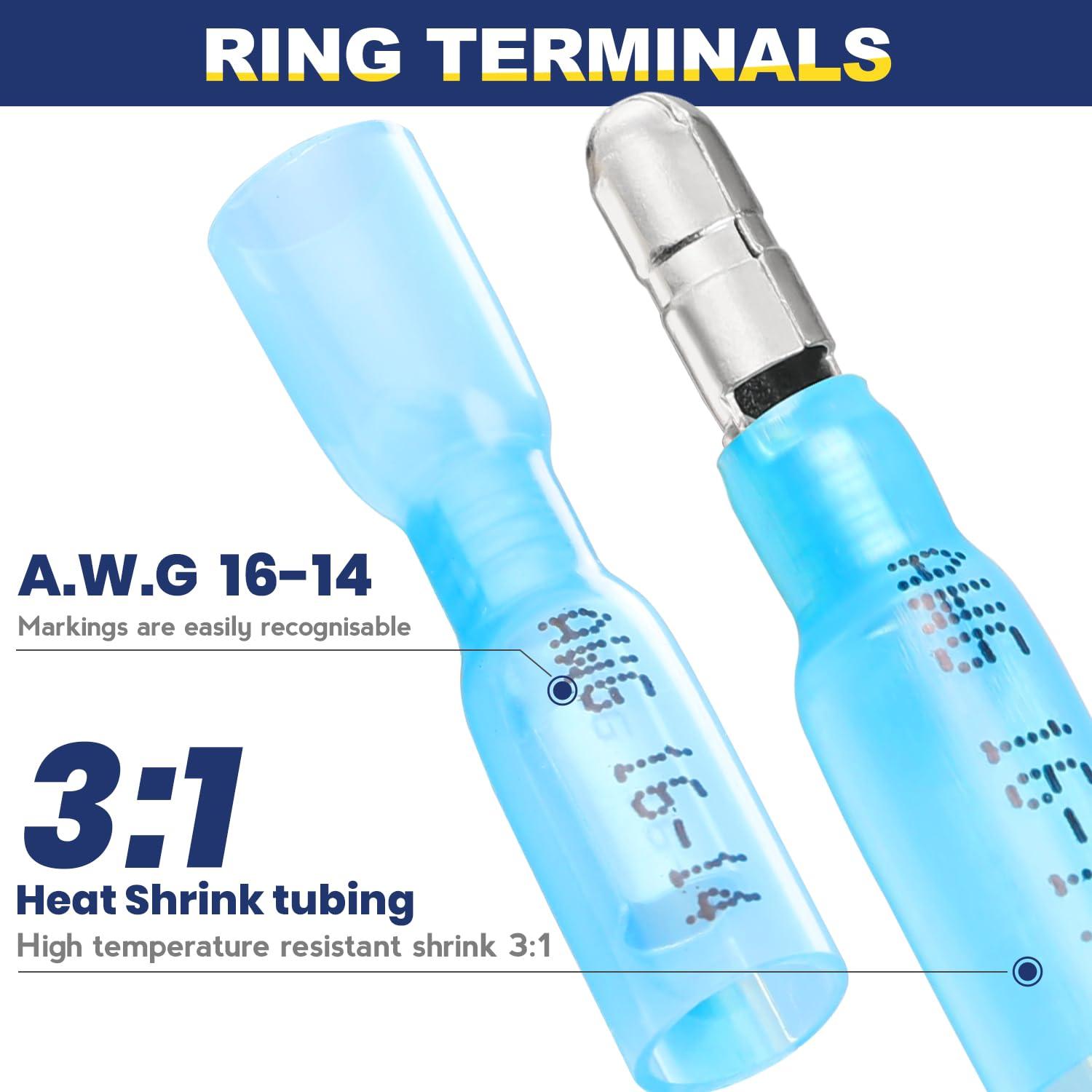 Kit 220 Piezas Conectores de Bala Termocontraíbles Haisstronica