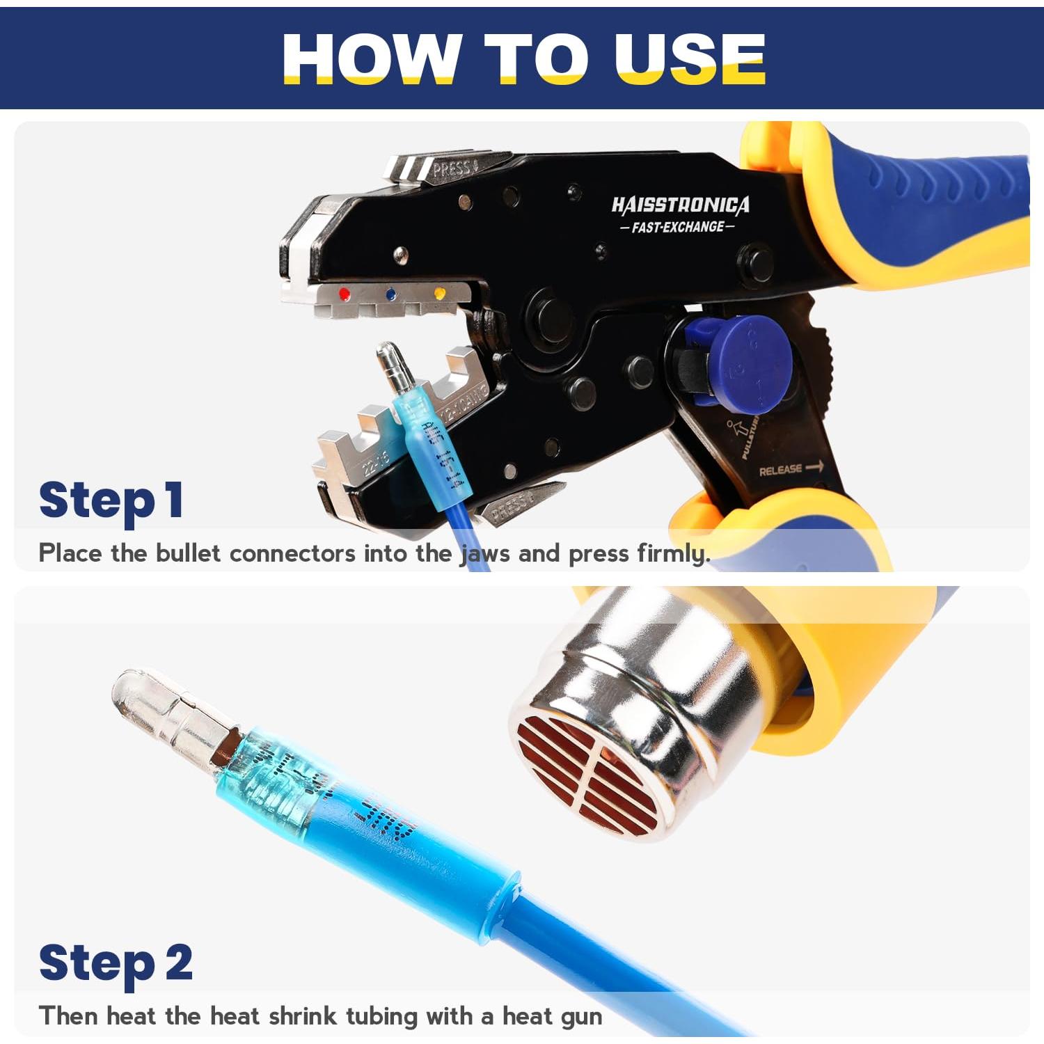Kit 220 Piezas Conectores de Bala Termocontraíbles Haisstronica