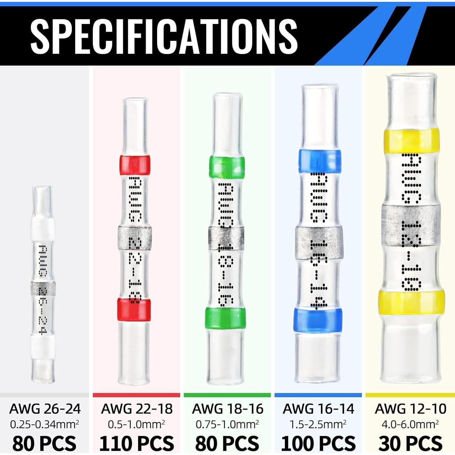 400 Conectores de Cable Termocontraíble Sopoby Aislados