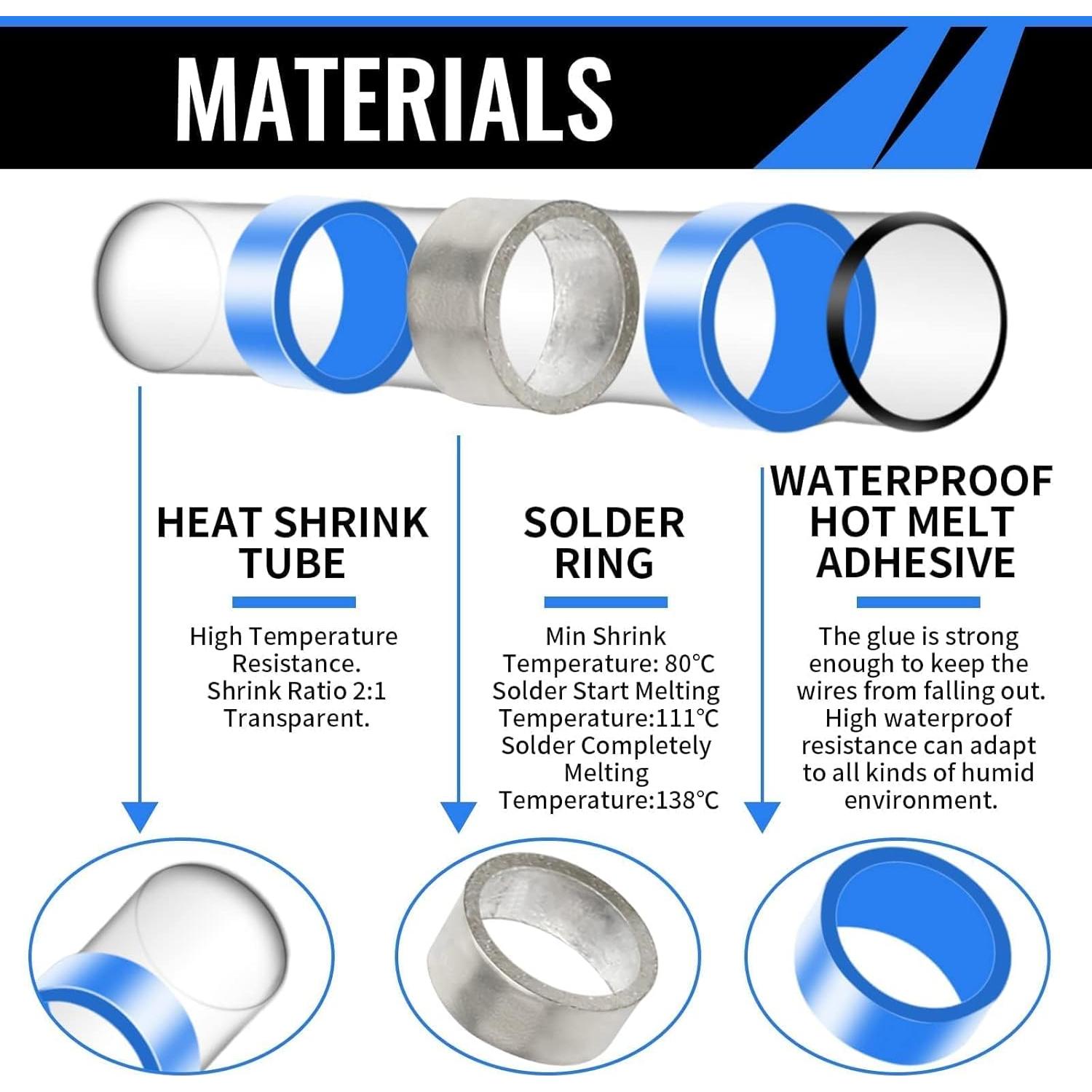400 Conectores de Cable Termocontraíble Sopoby Aislados