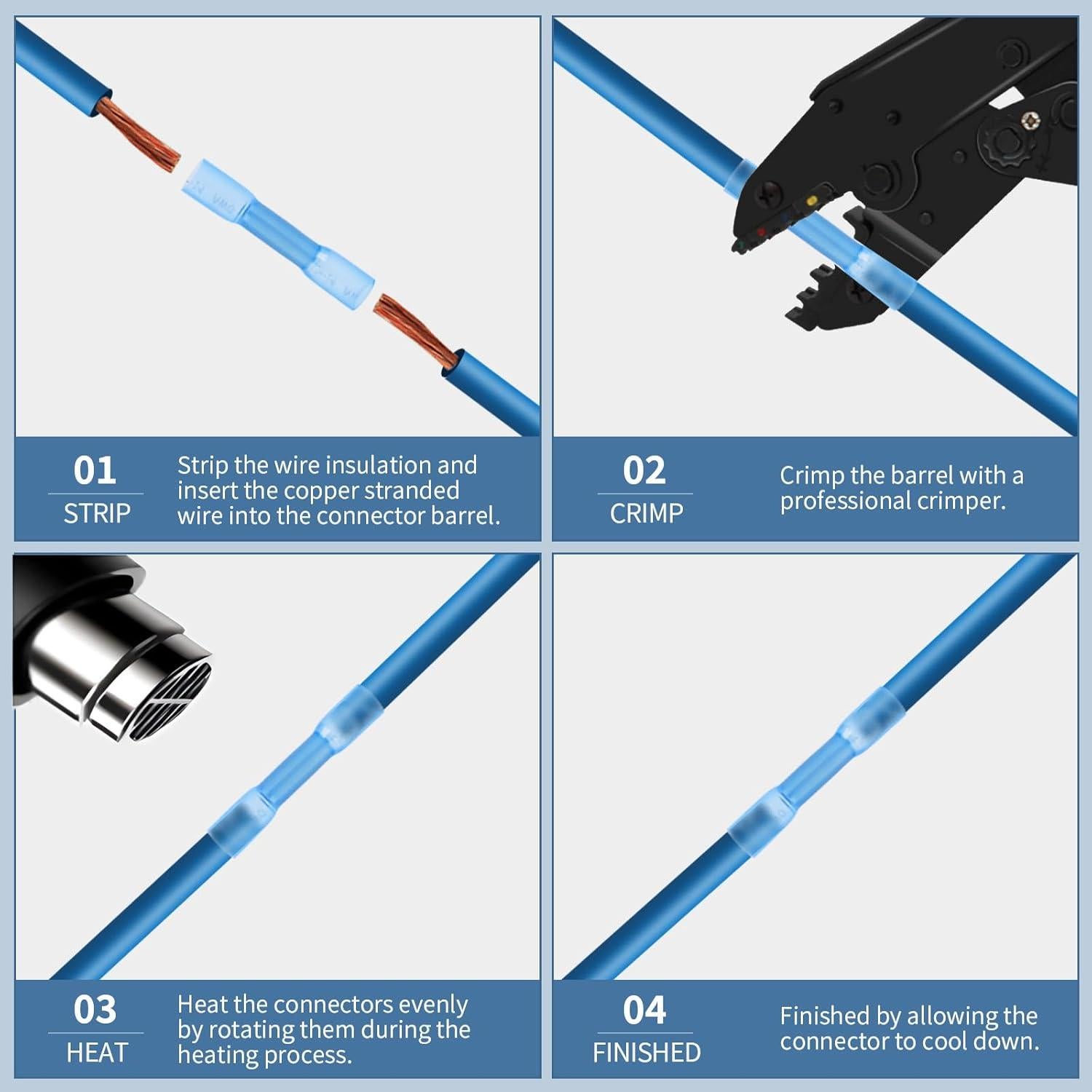 200 Conectores de Empalme Termoretráctil INSCOOL a Prueba de Agua