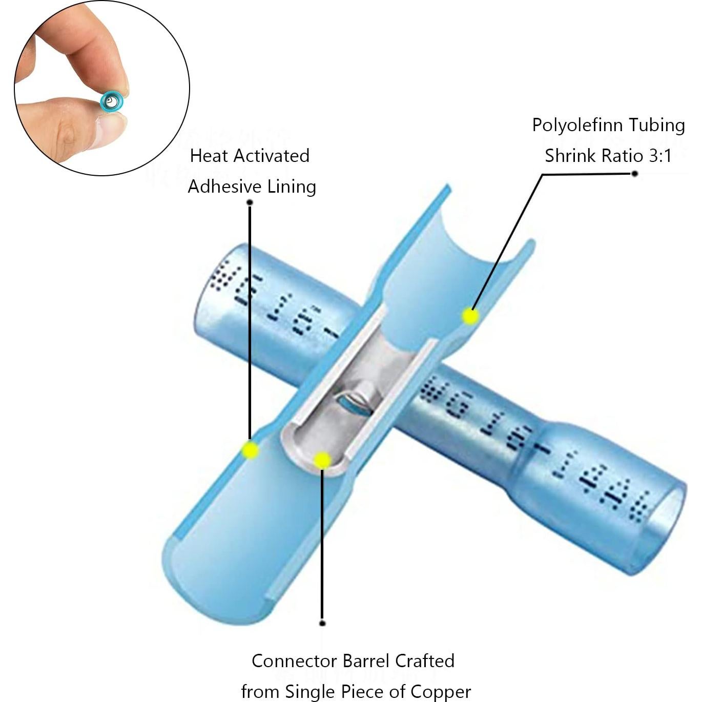200 Conectores de Empalme Termoretráctil INSCOOL a Prueba de Agua