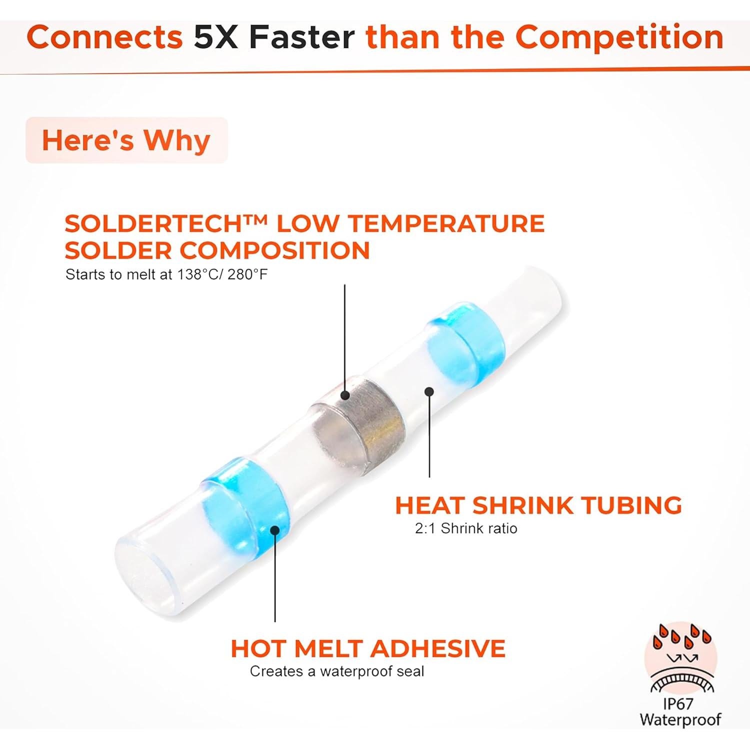 Kit de Conectores de Soldadura Solderstick 100 Piezas AWG