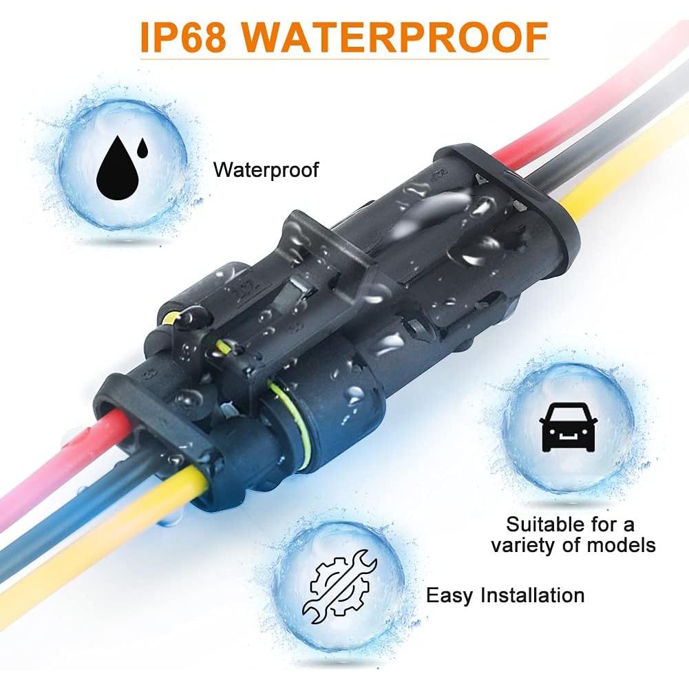 Conector Impermeable 3 Pines NAOEVO 16 AWG para Coche Barco