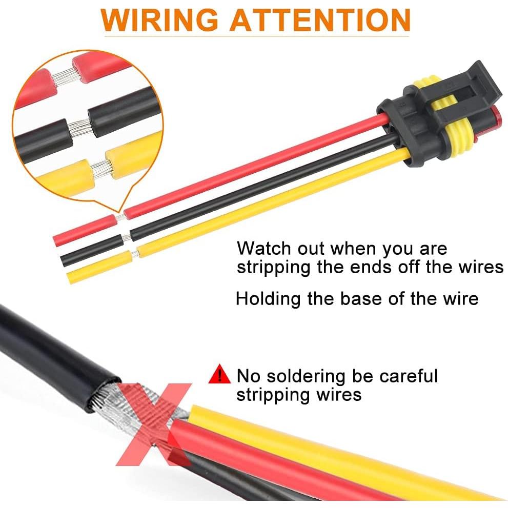 Conector Impermeable 3 Pines NAOEVO 16 AWG para Coche Barco