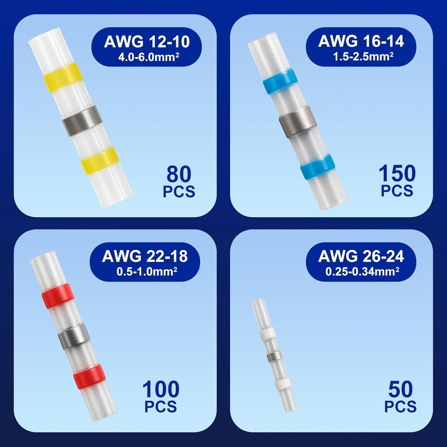 Kit de 800 Conectores de Cable Solder Seal Nayoto - Impermeables
