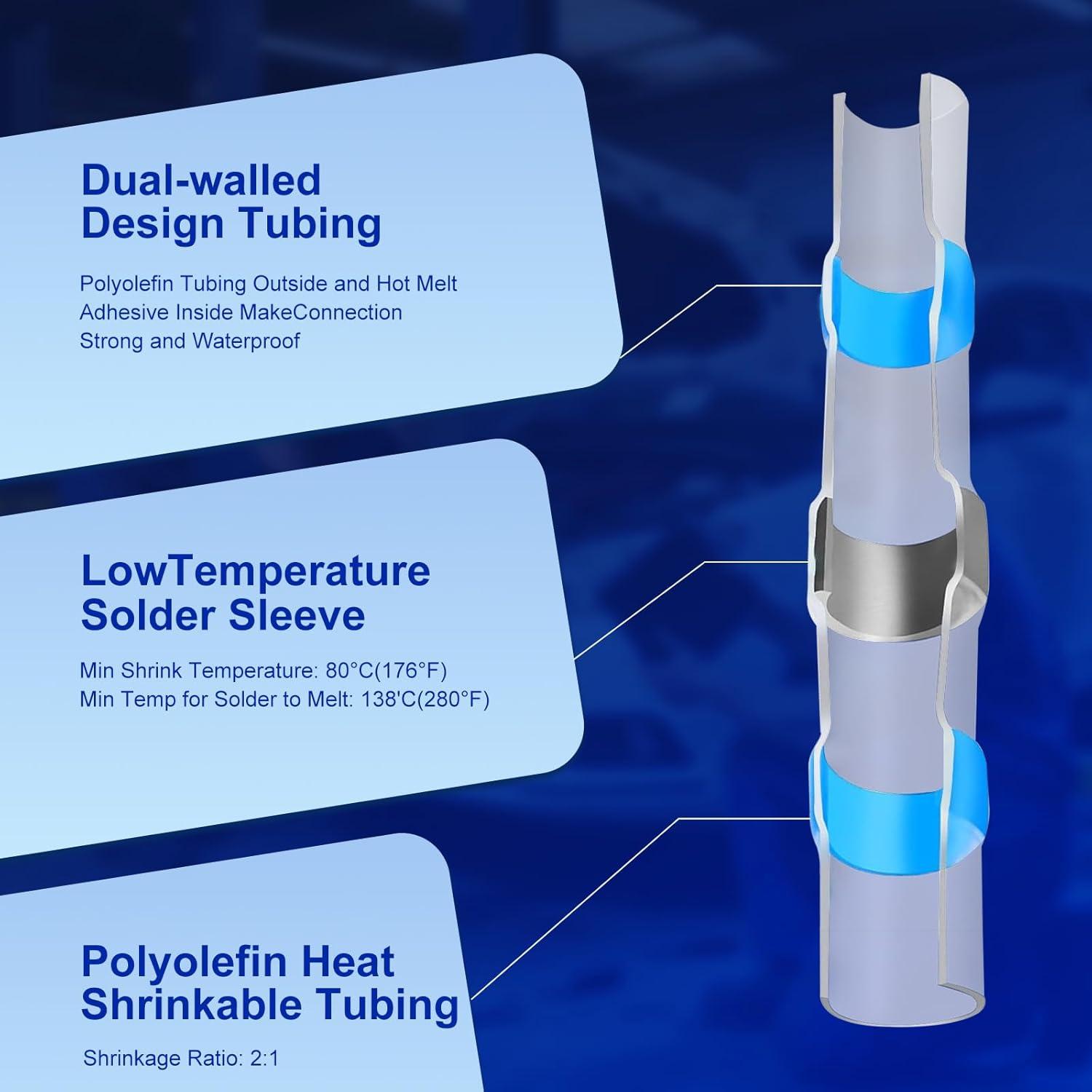 Kit de 800 Conectores de Cable Solder Seal Nayoto - Impermeables