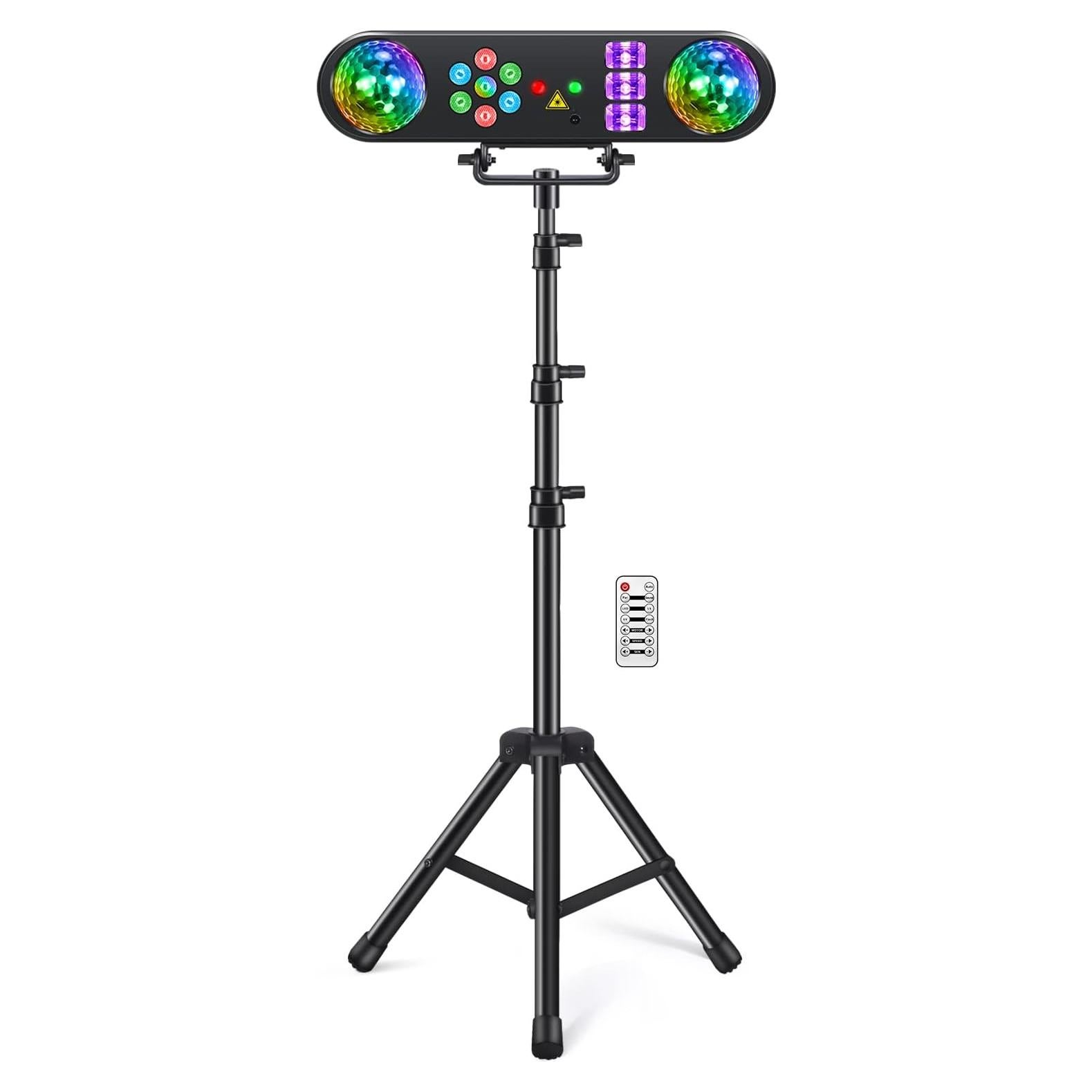 Luces de DJ Telbum PartyBar 5 en 1 con soporte y efectos