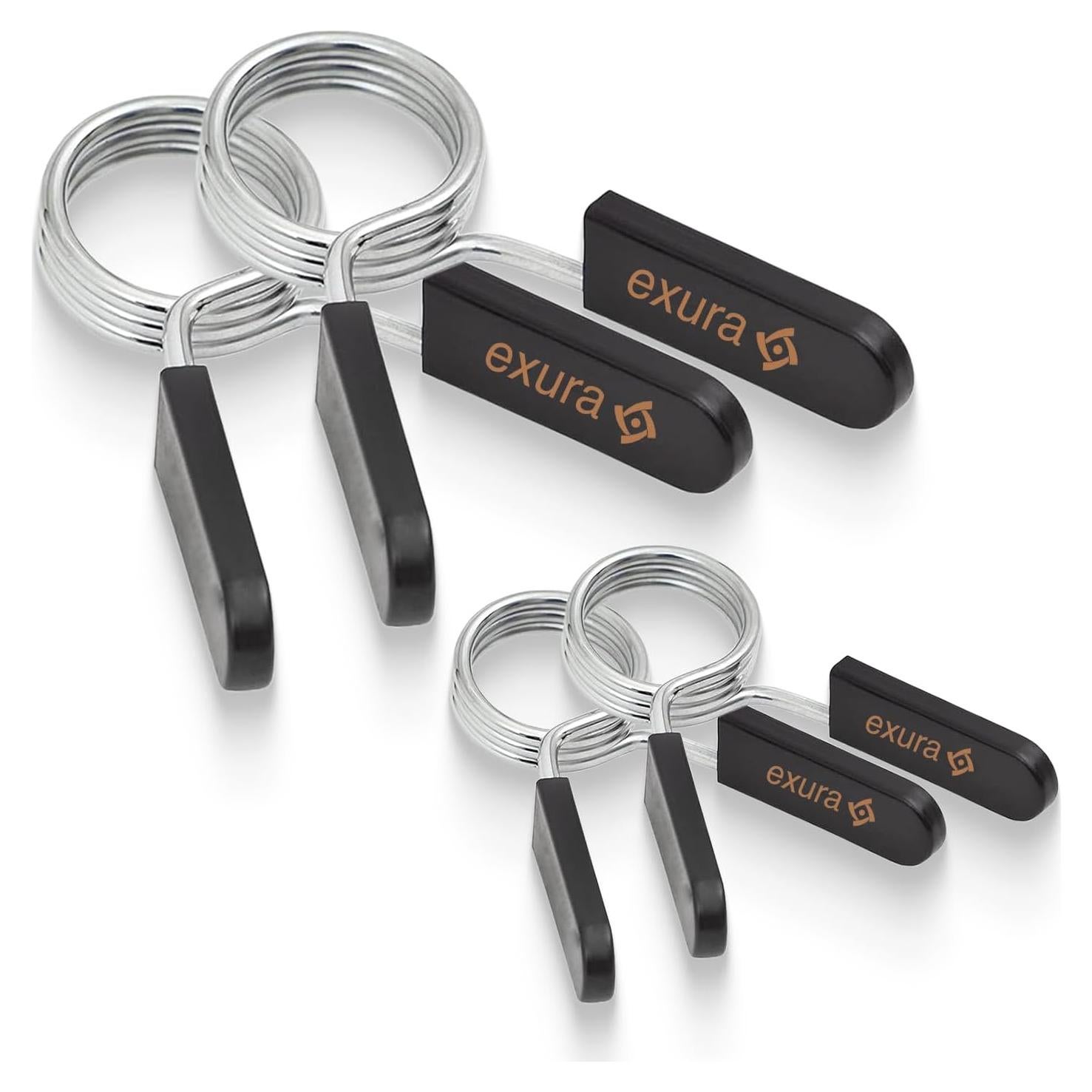 Collares de Resorte Exura para Barra Olímpica 2" y 1" - Clips de Pesas