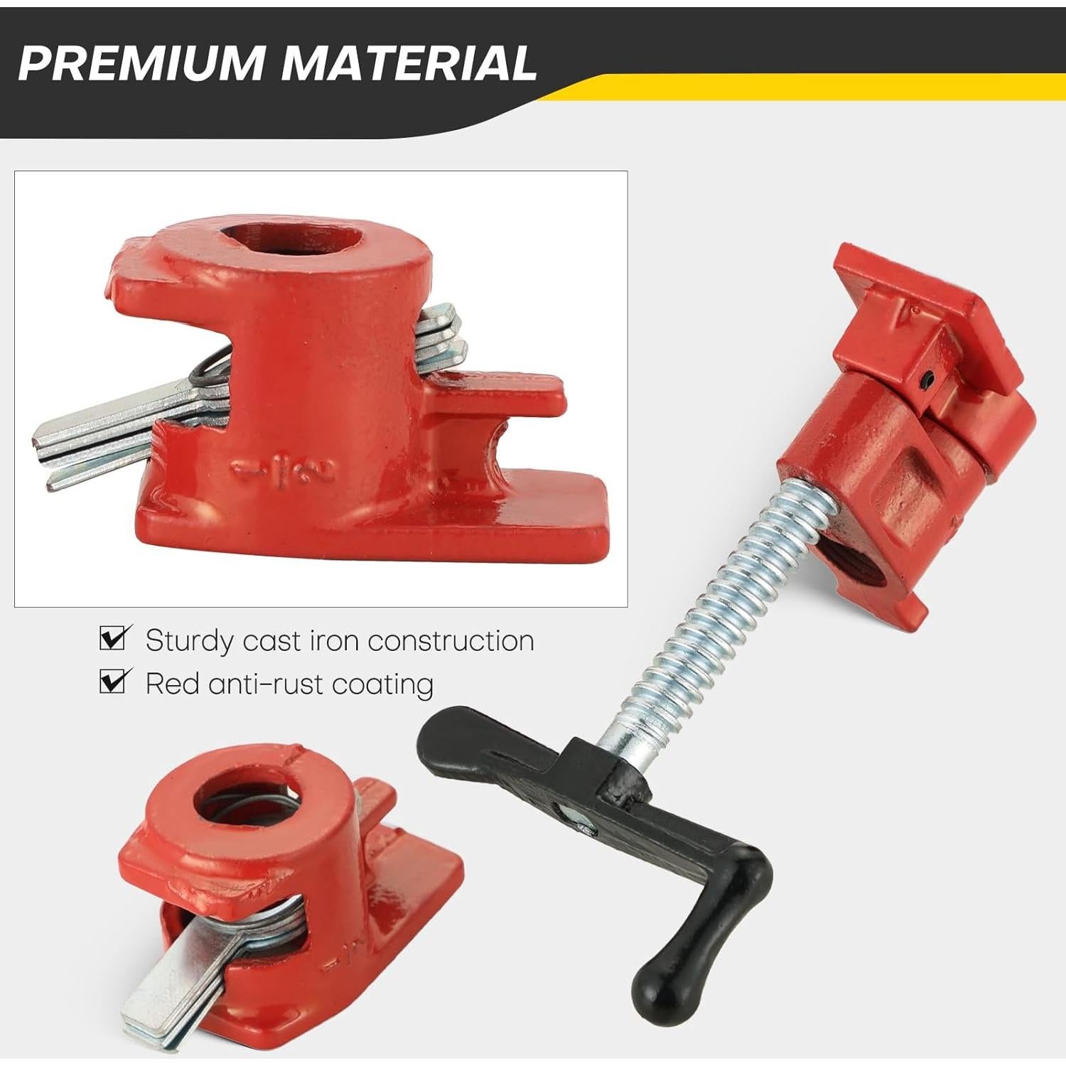 Juego de Abrazaderas de Tubo Acymner 4 Pzas 1/2" Hierro Fundido