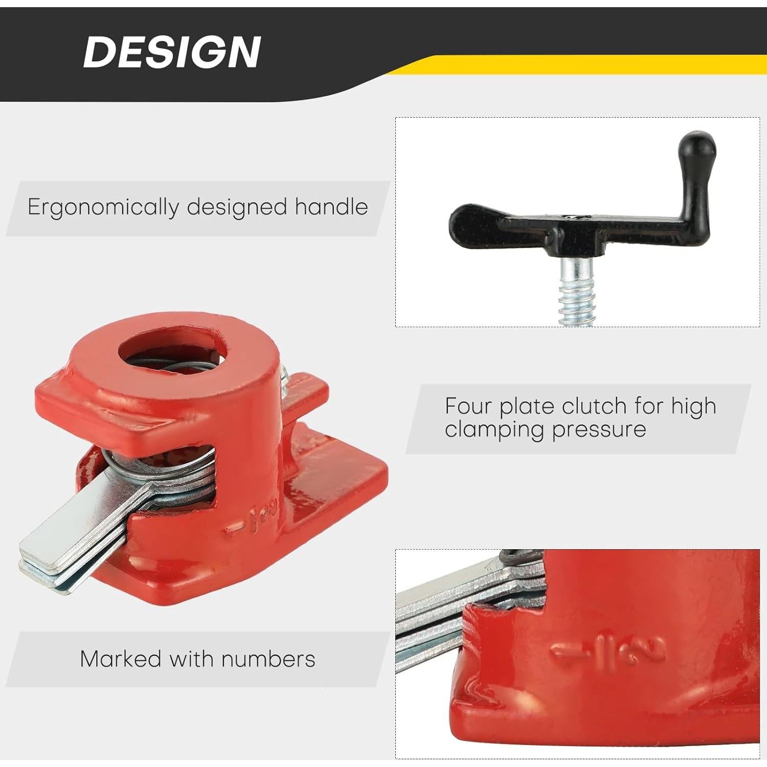 Juego de Abrazaderas de Tubo Acymner 4 Pzas 1/2" Hierro Fundido