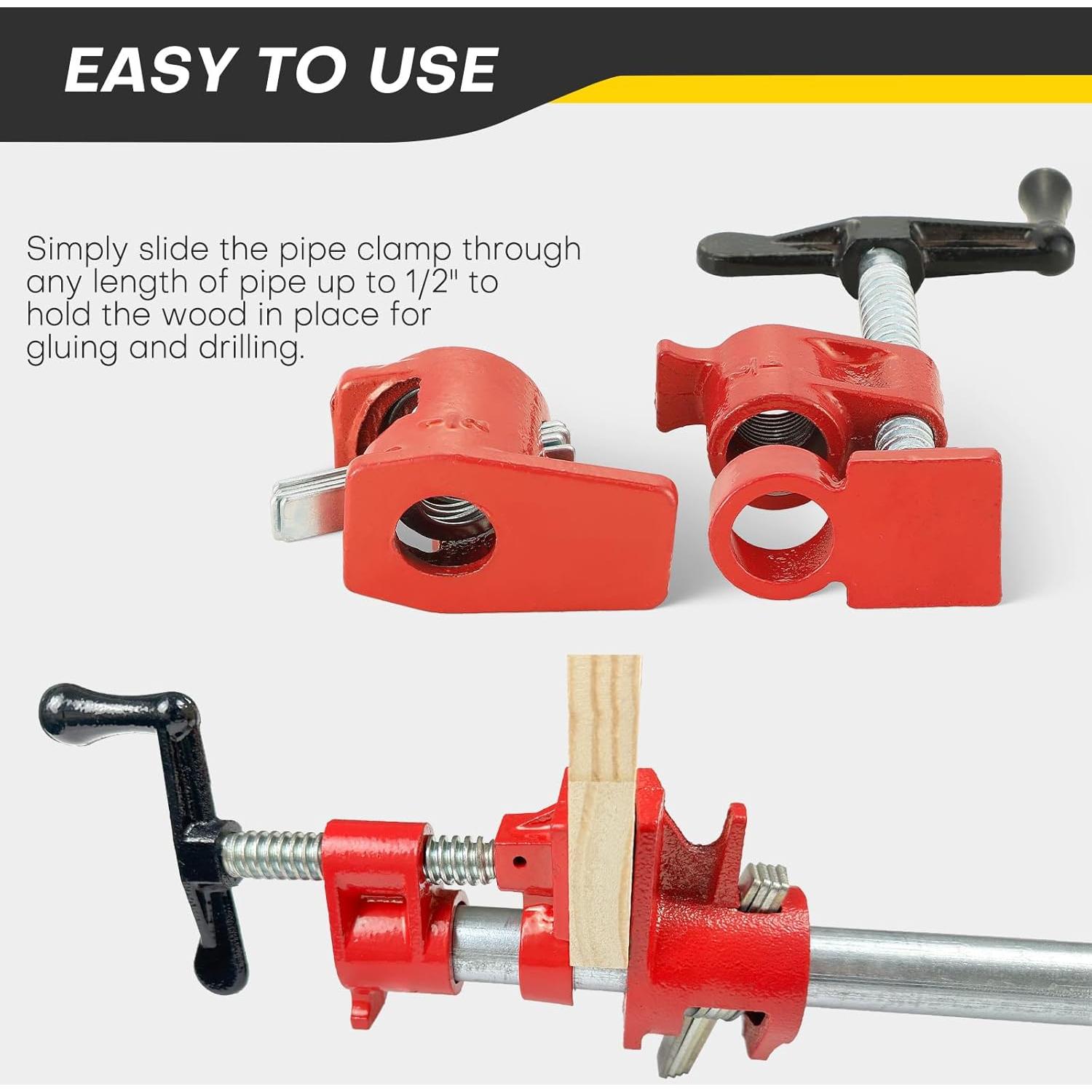 Juego de Abrazaderas de Tubo Acymner 4 Pzas 1/2" Hierro Fundido