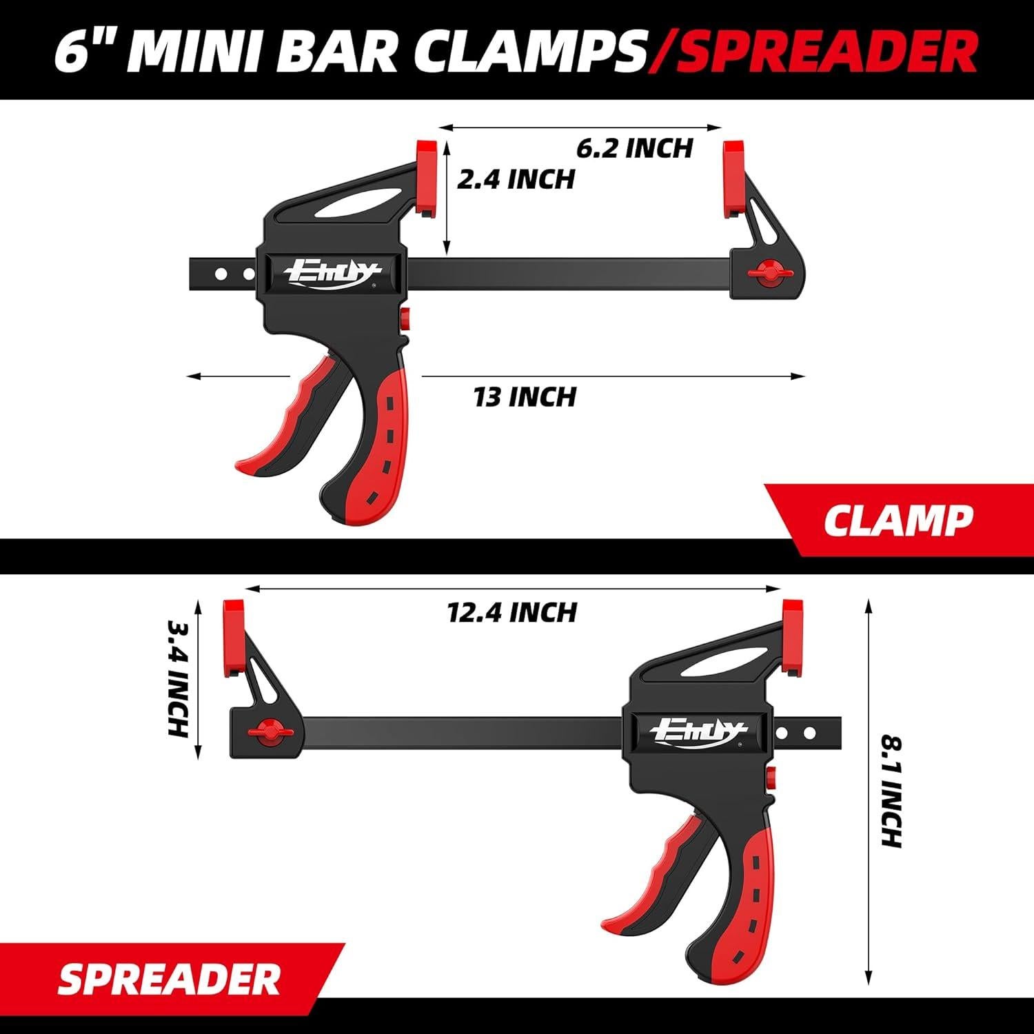 Garras de barra EHDY 15 cm juego de 4 piezas carga 59 kg