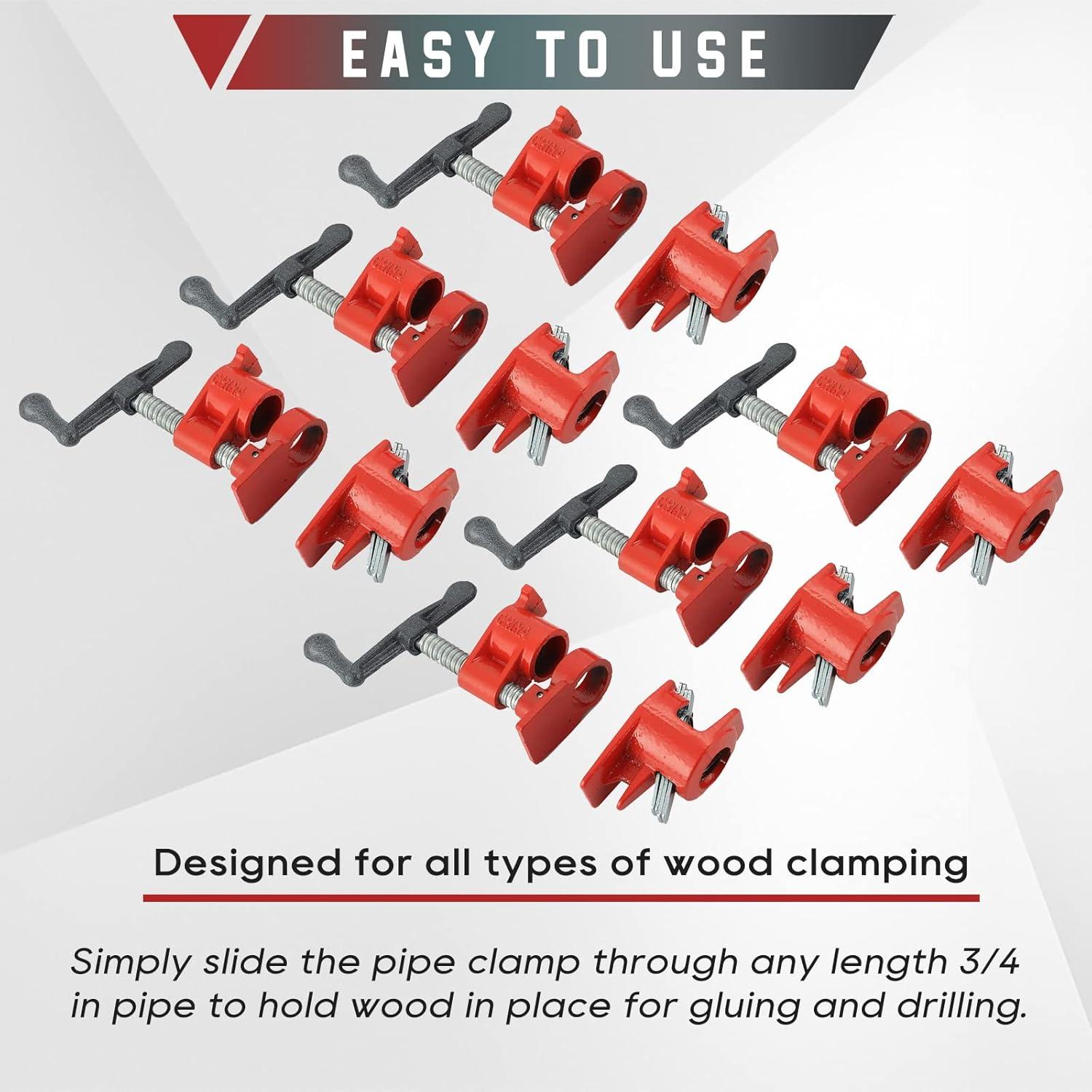 Juego de Abrazaderas de Tubo ATPEAM 6 Piezas 3/4" Hierro Fundido