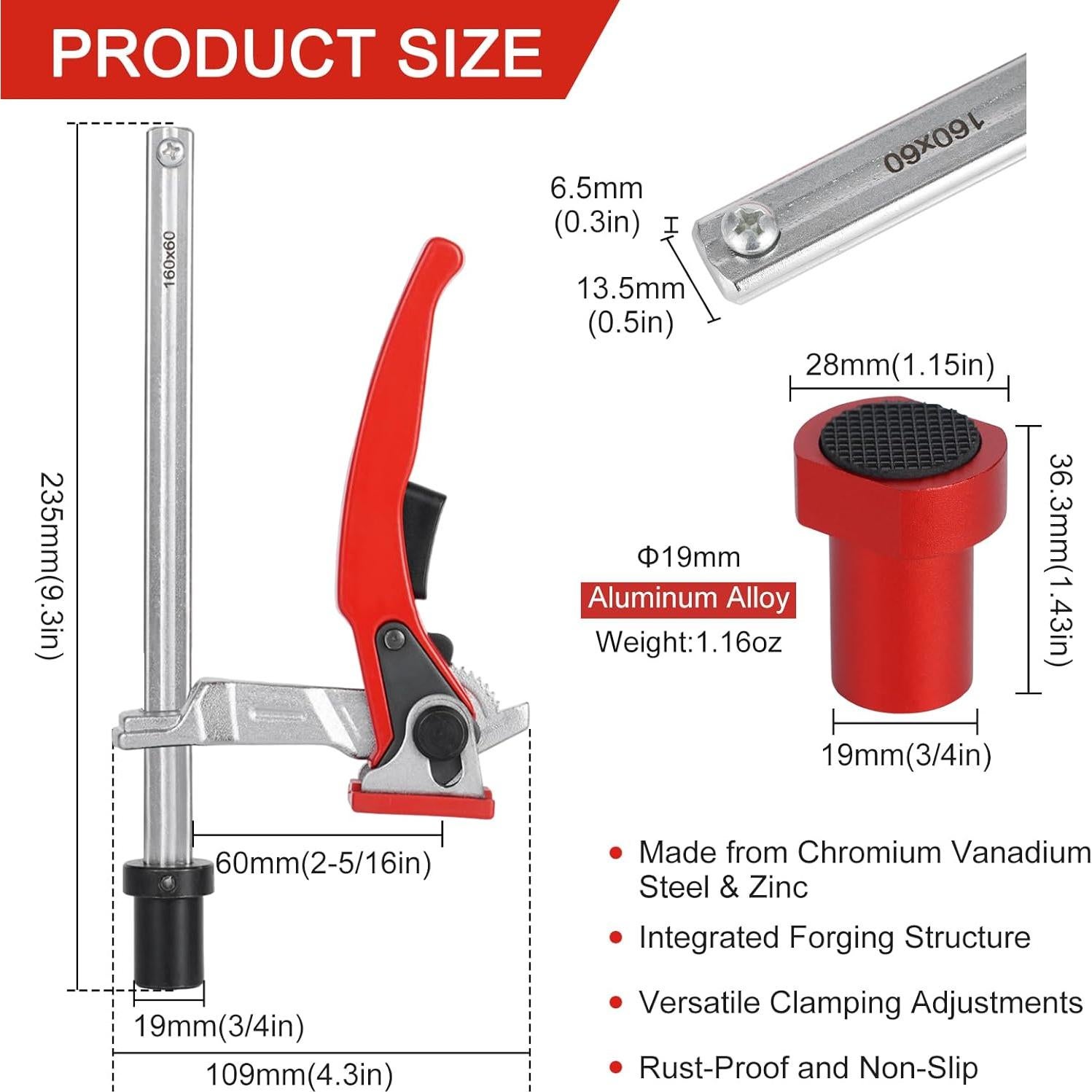 Abrazadera de Palanca MFT FACULX 3/4" (19mm) con 2 Perros