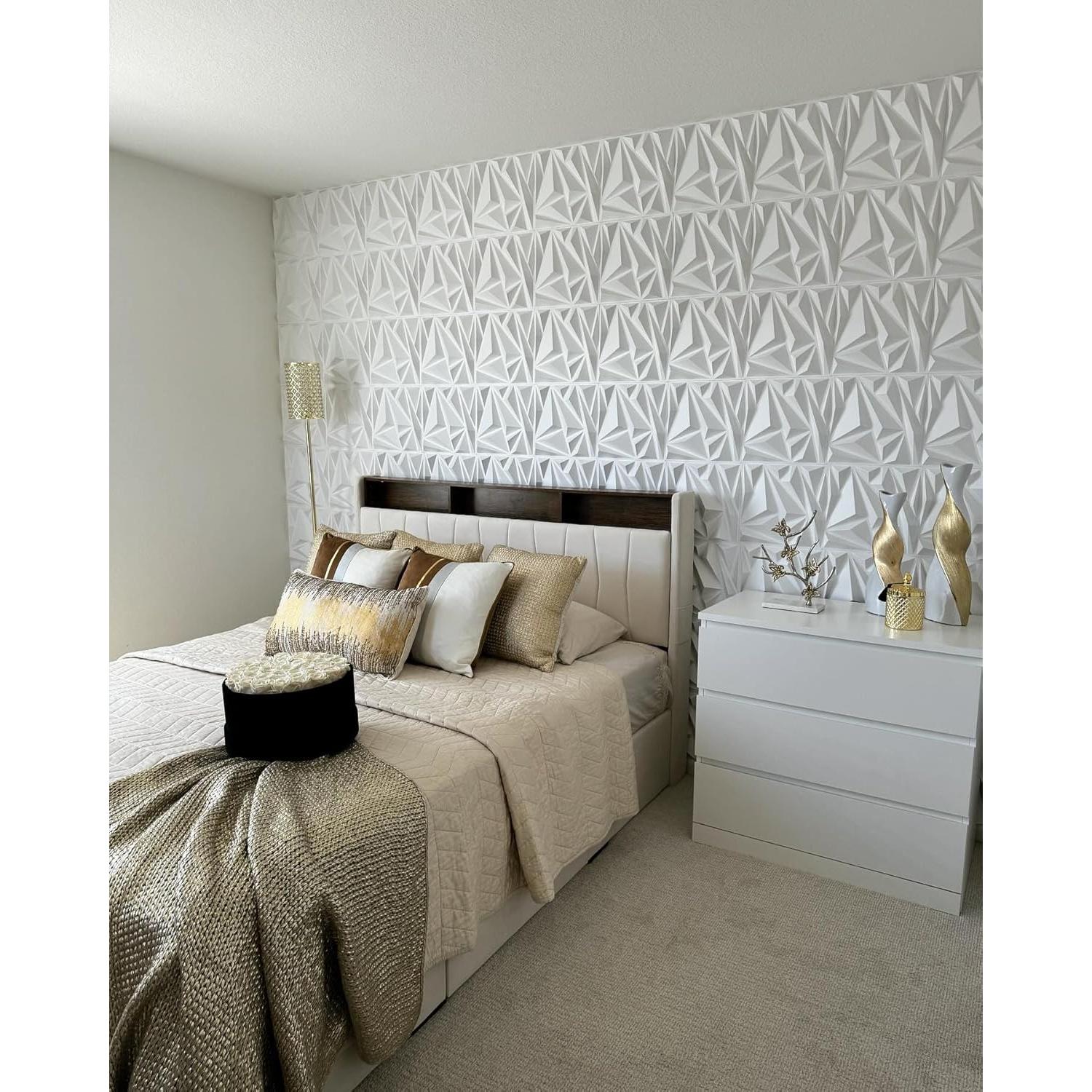 Paneles de Pared 3D STICKGOO Blancos 33 Unidades 30.48cm