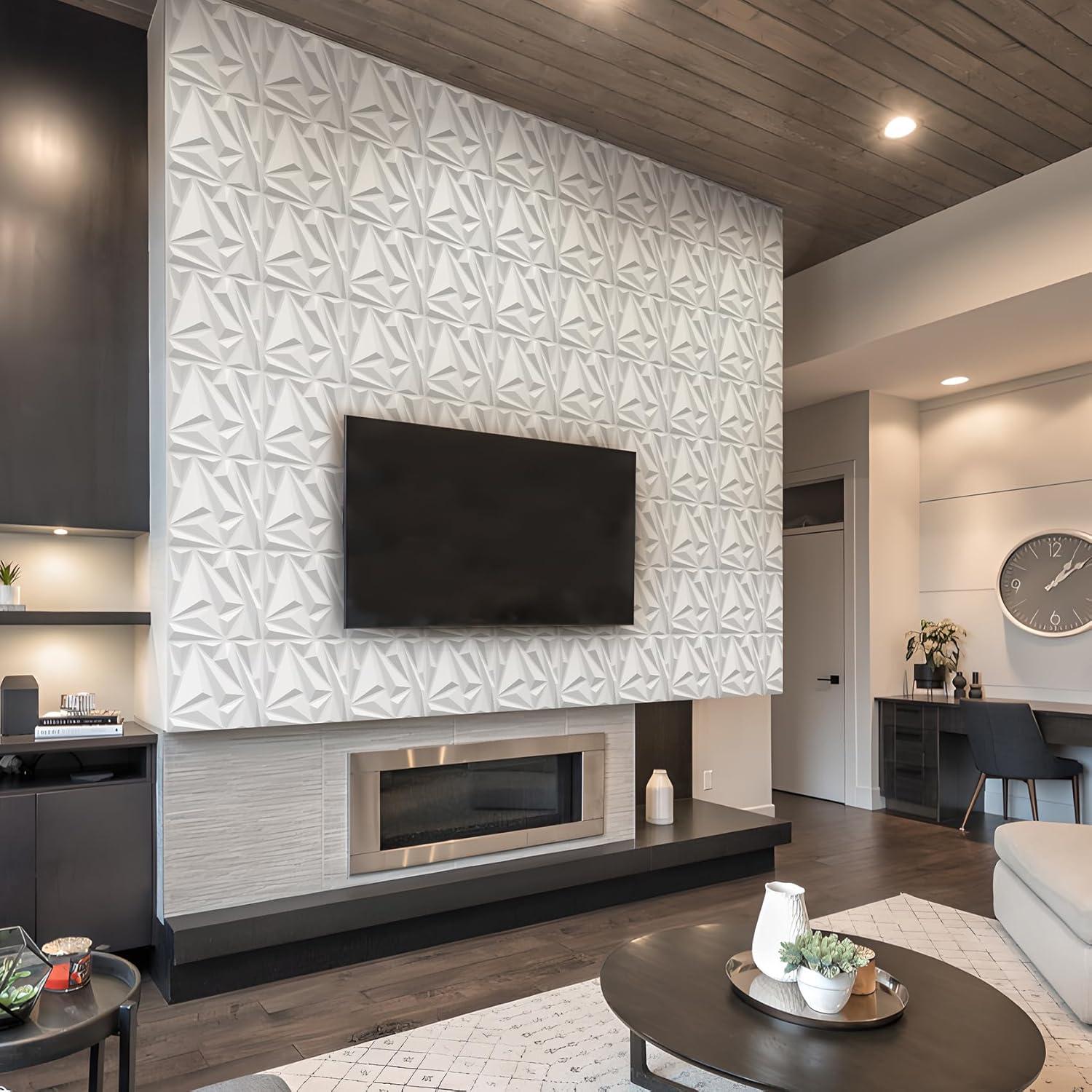 Paneles de Pared 3D STICKGOO Blancos 33 Unidades 30.48cm