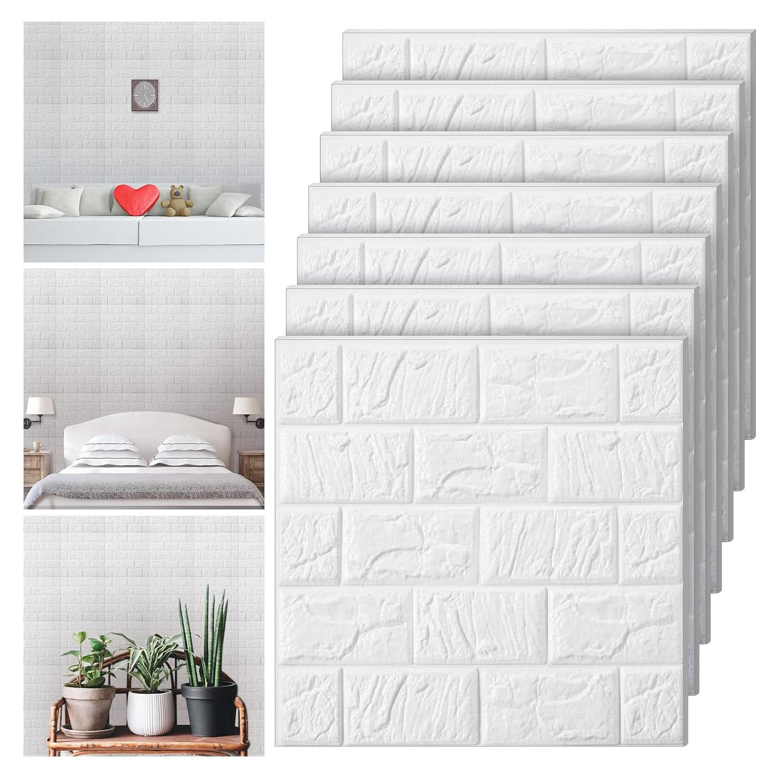 Paneles de Pared 3D Autoadhesivos Tinlade 30 Pcs Blanco