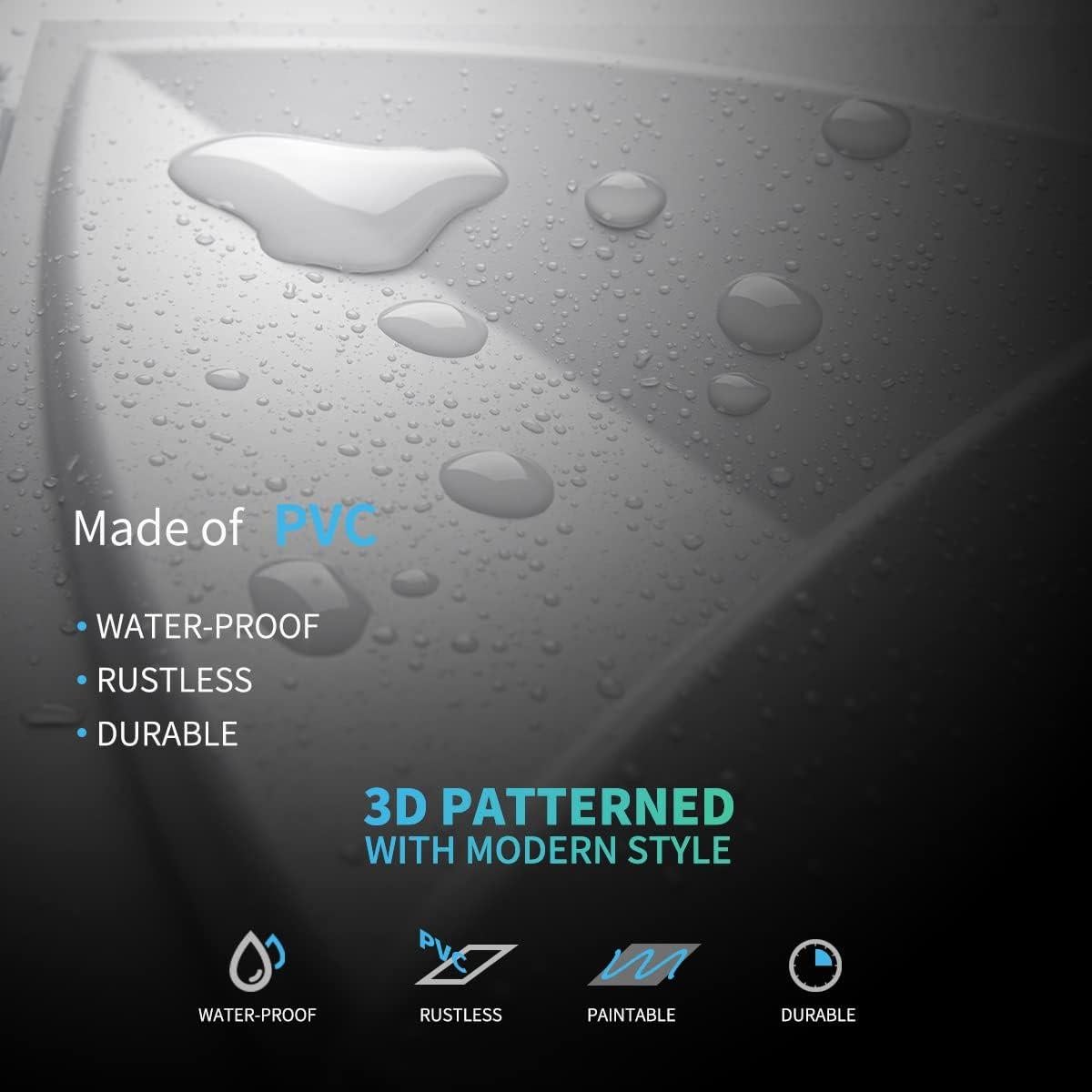 Paneles de Pared 3D Art3d de PVC Blanco - 33 Azulejos, 2.97 m²