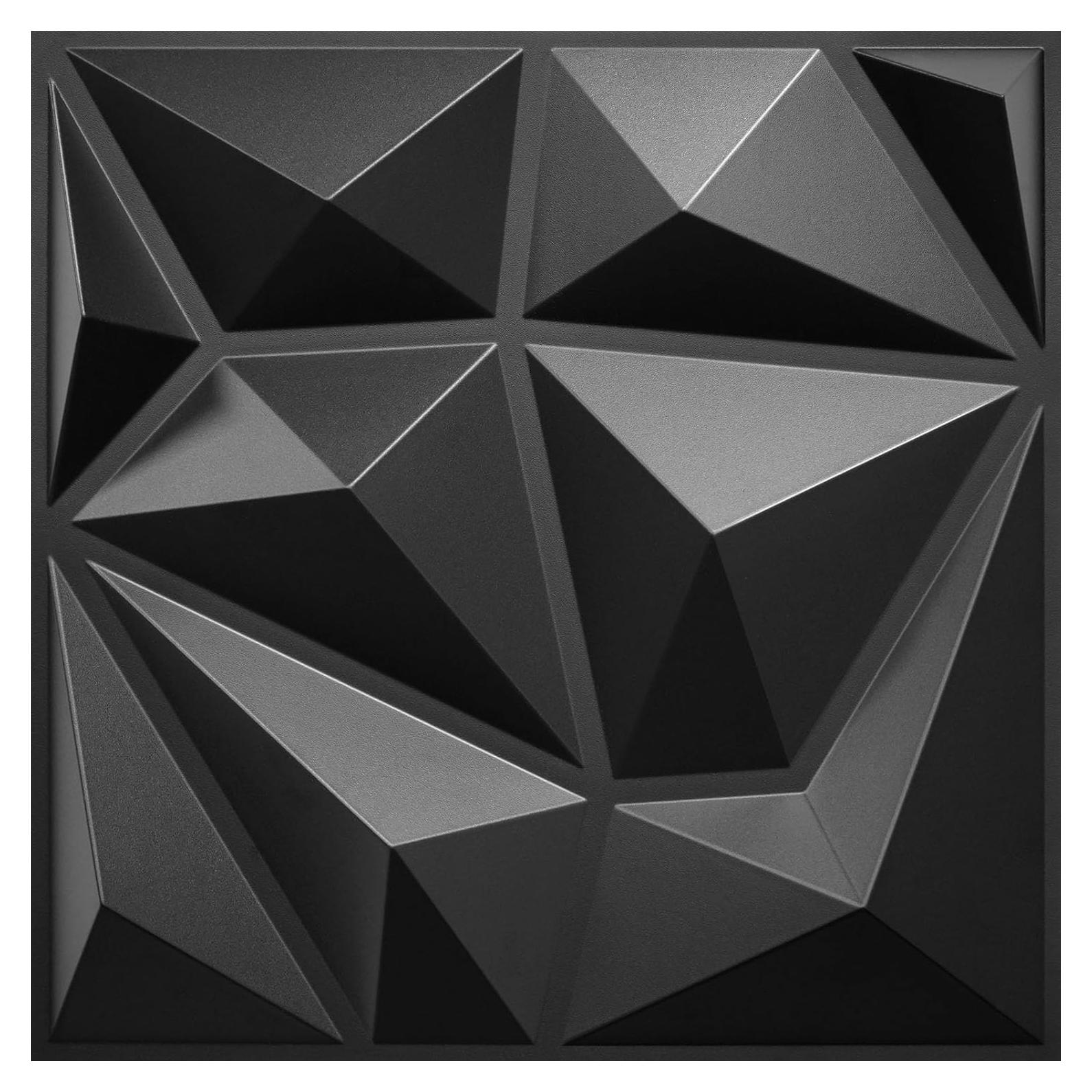 Paquete de 33 Paneles Decorativos 3D LEVOWAY Negro 30.48cm
