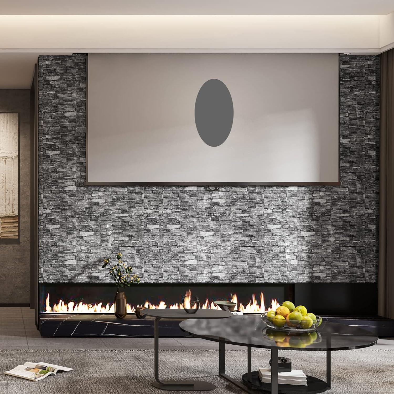 20 Paneles de Pared 3D Autoadhesivos YLL - Ladrillo Negro