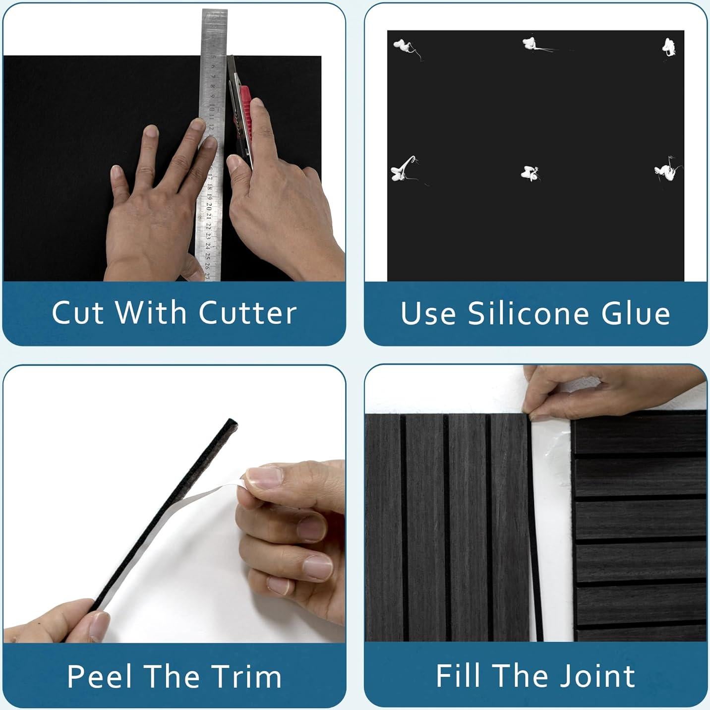 Panel Acústico de Madera INNO STICKERS 4 Piezas 120x60cm Nogal