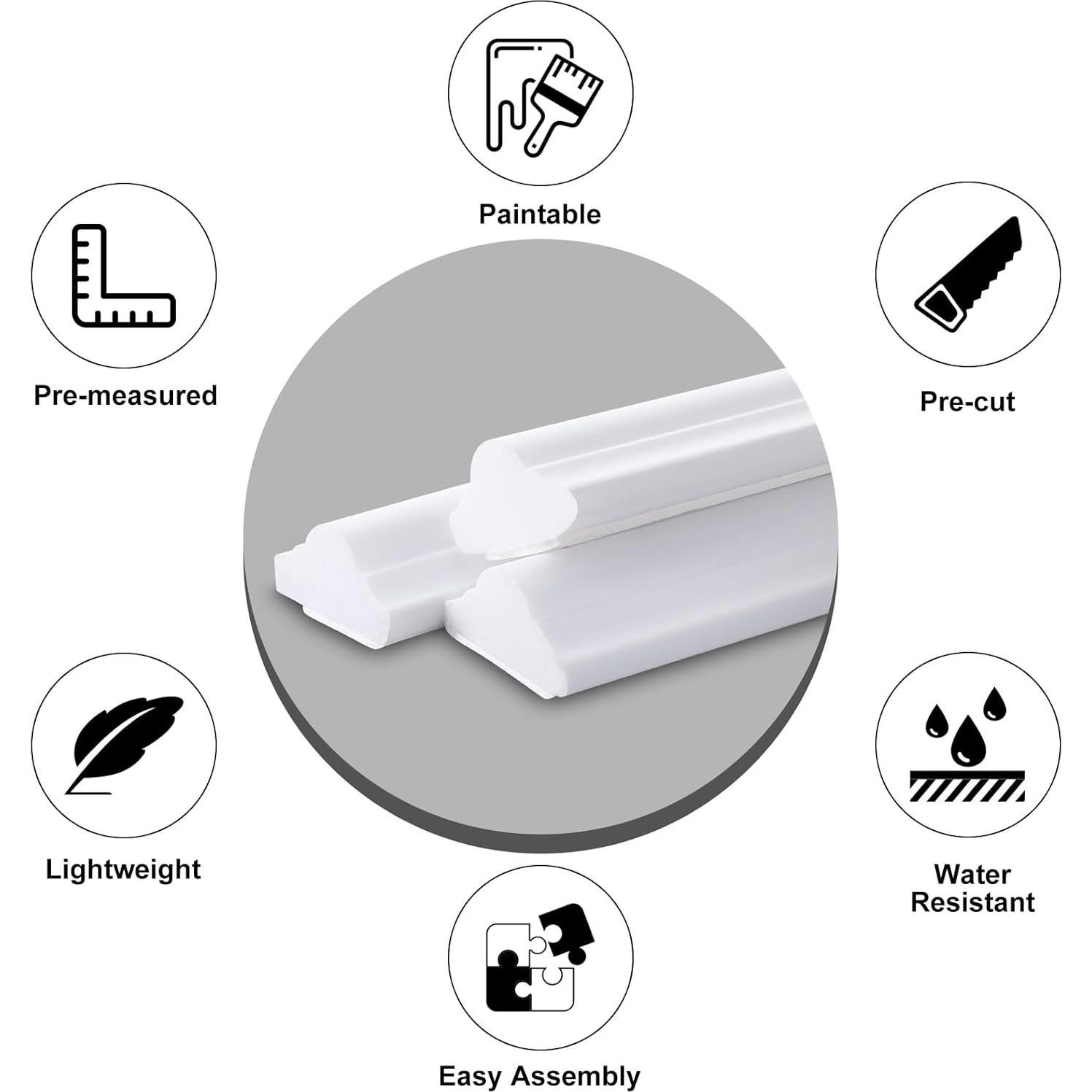 Kit de Moldura de Pared Autoadhesiva Pangda 3D 3 Set 137x61 cm